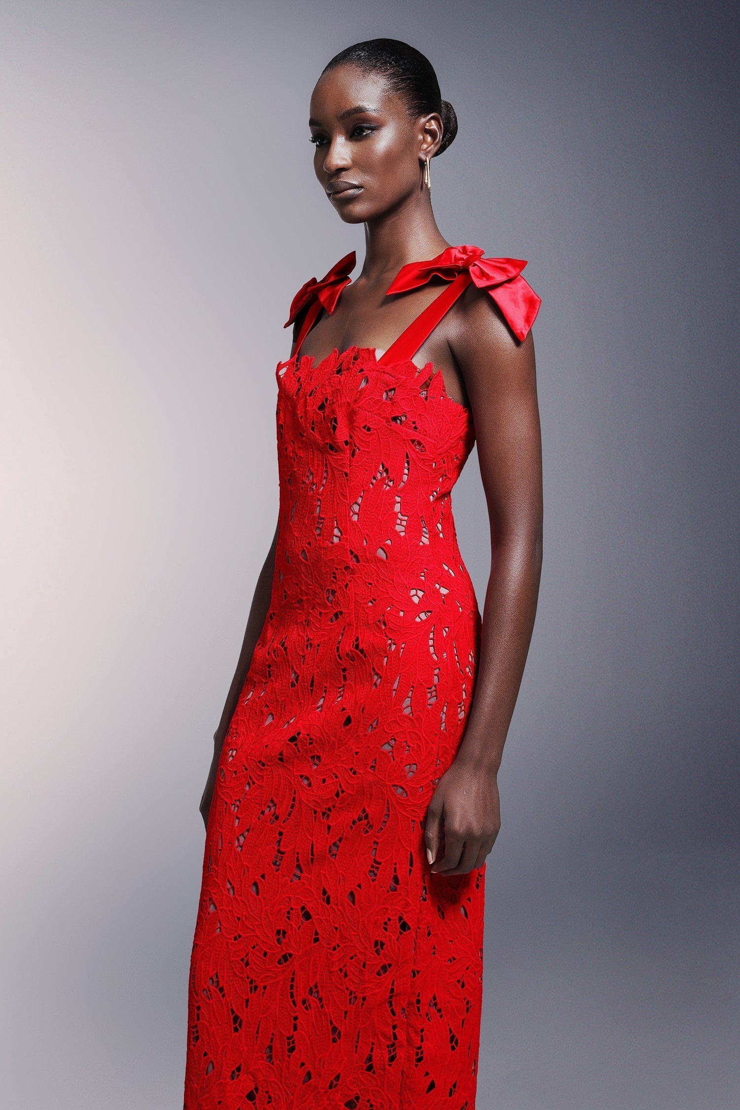 Bows Lace Sleeveless Maxi Dress - View 3