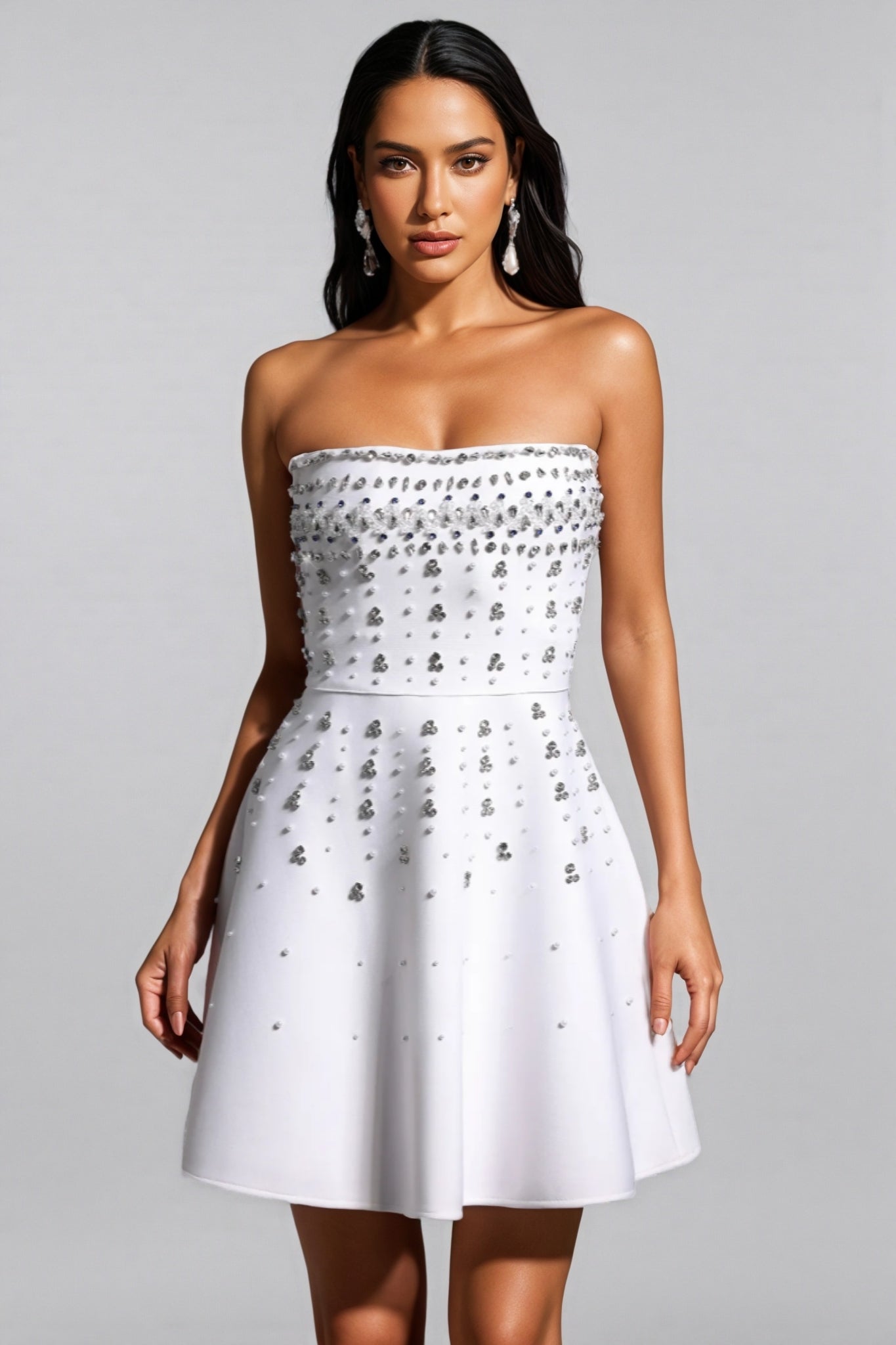 Kaelht Strapless Diamond Bandage Mini Dress - View 4