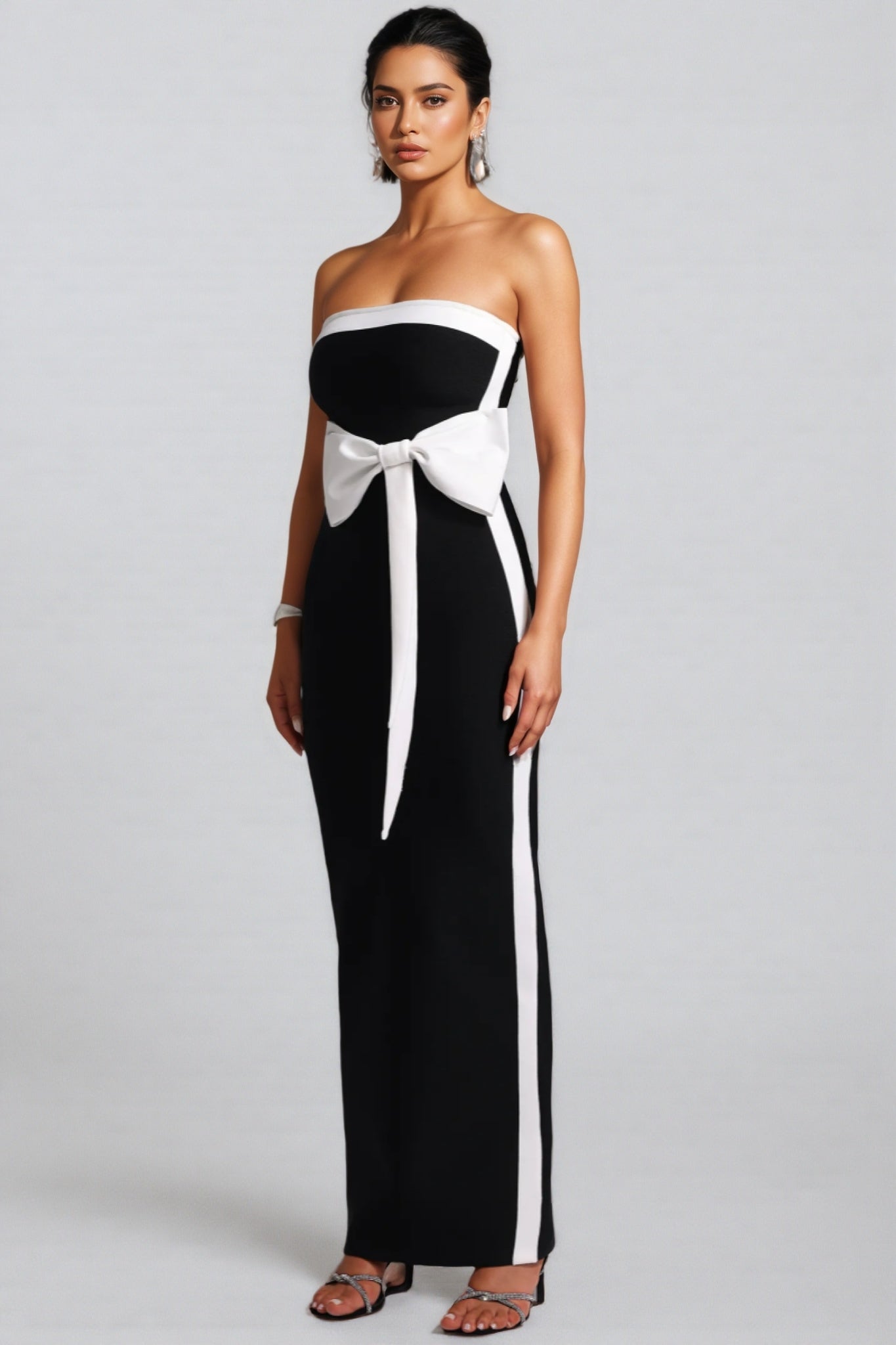 Lala Bandage Strapless Bow Maxi Dress - View 4