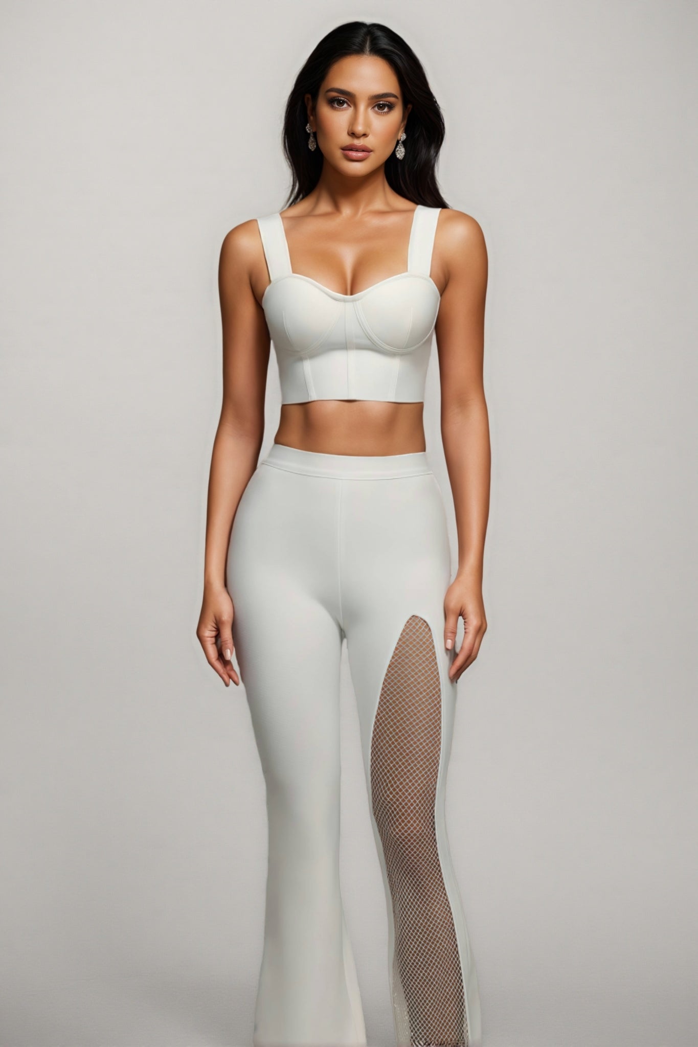 Elio Sleeveless Hollow Out Concatenate Bandage Two Piece Set
