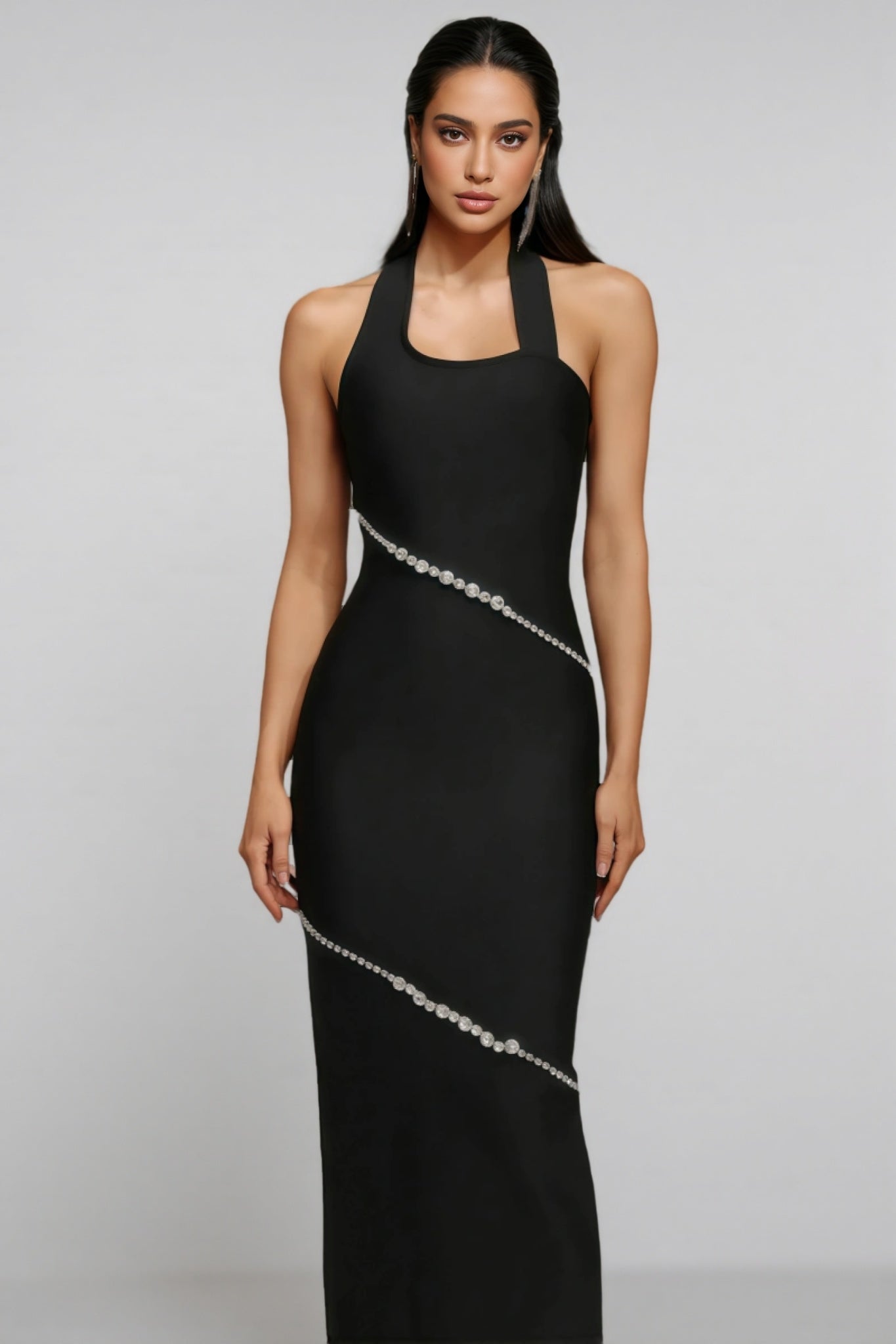 Conrad Halter Diamond Maxi Dress - View 3