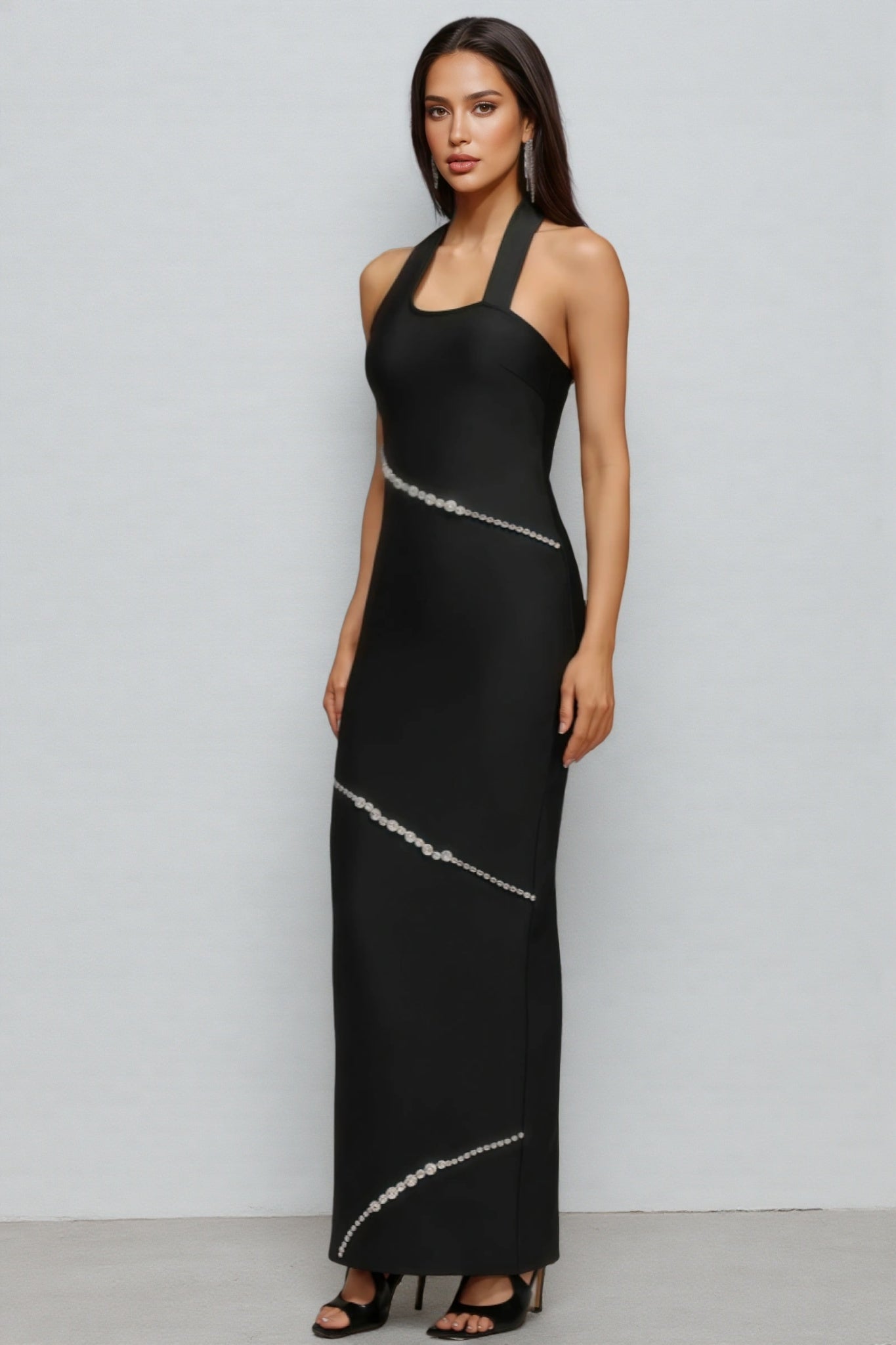 Conrad Halter Diamond Maxi Dress - View 2