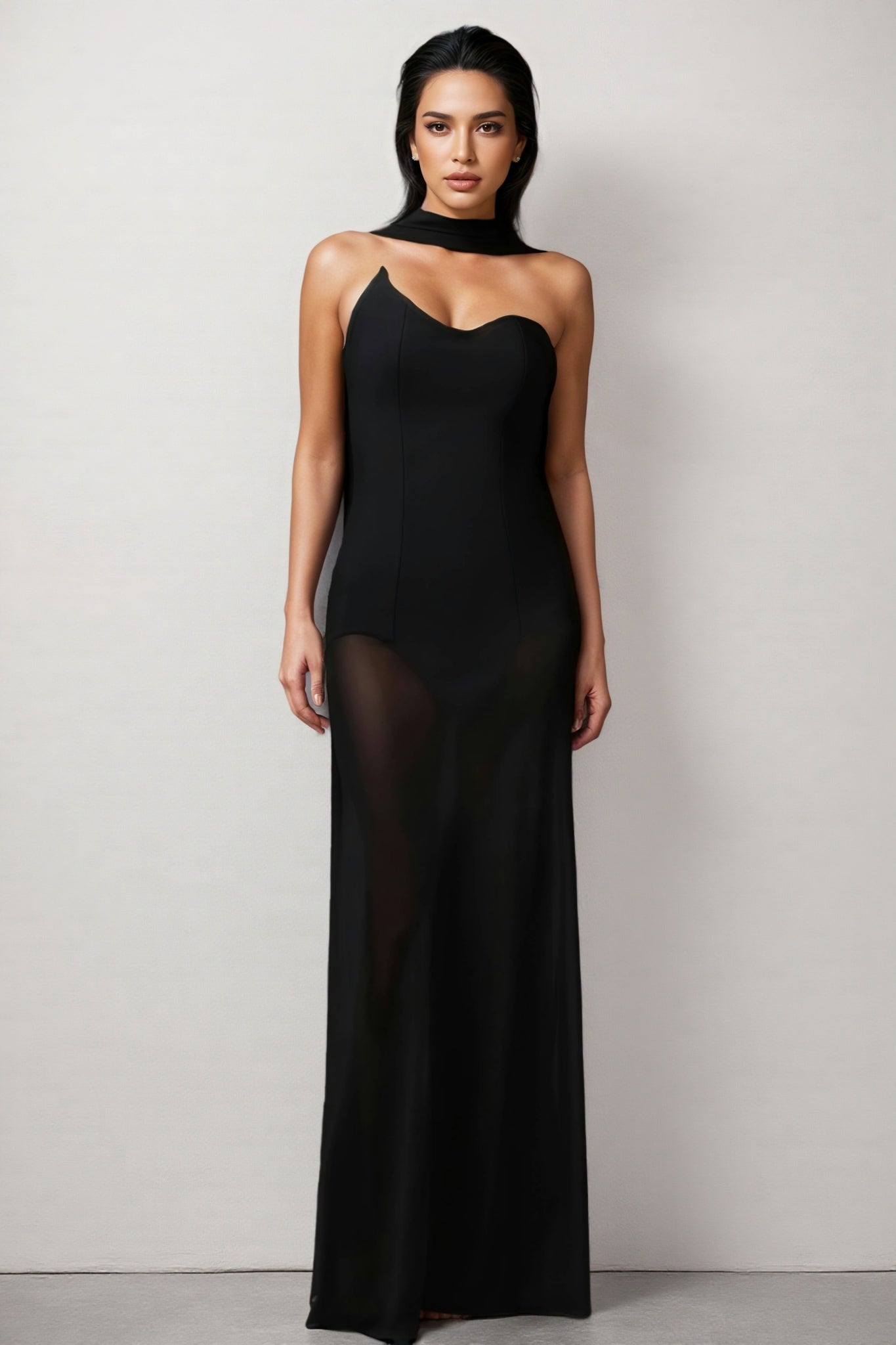 Gricely Sleeveless Tulle Ribbon Bandage Maxi Dress - View 4