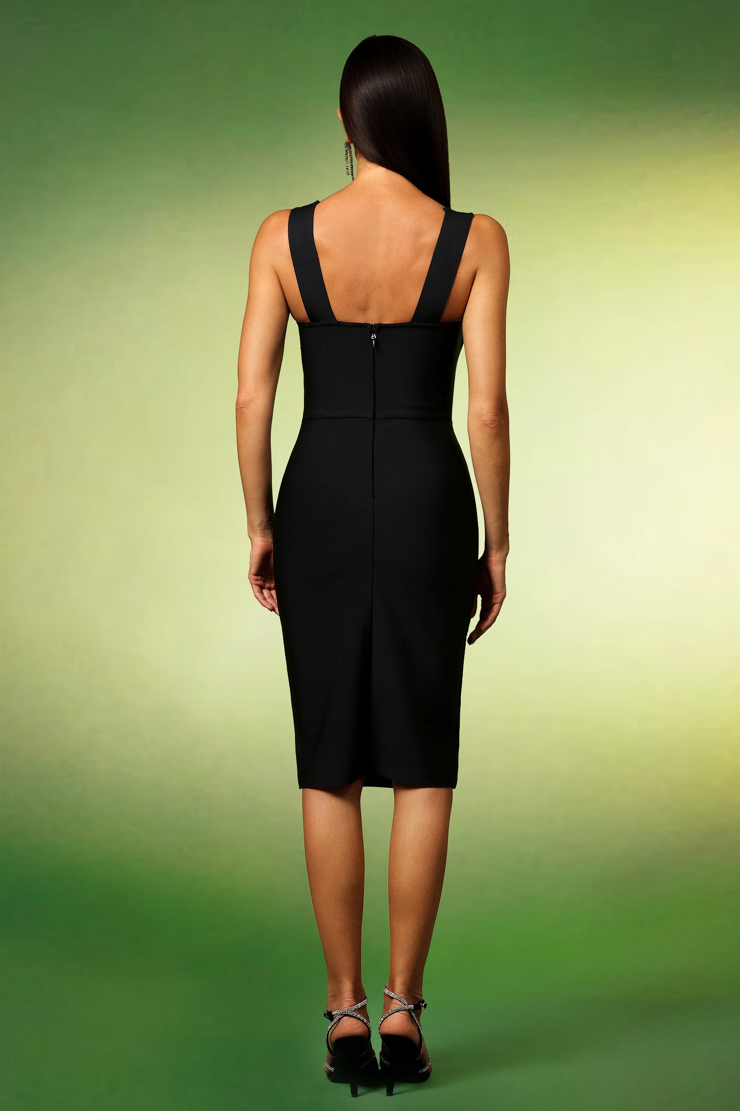 Sleeveless V-Neck Bandage Midi Dress - View 6