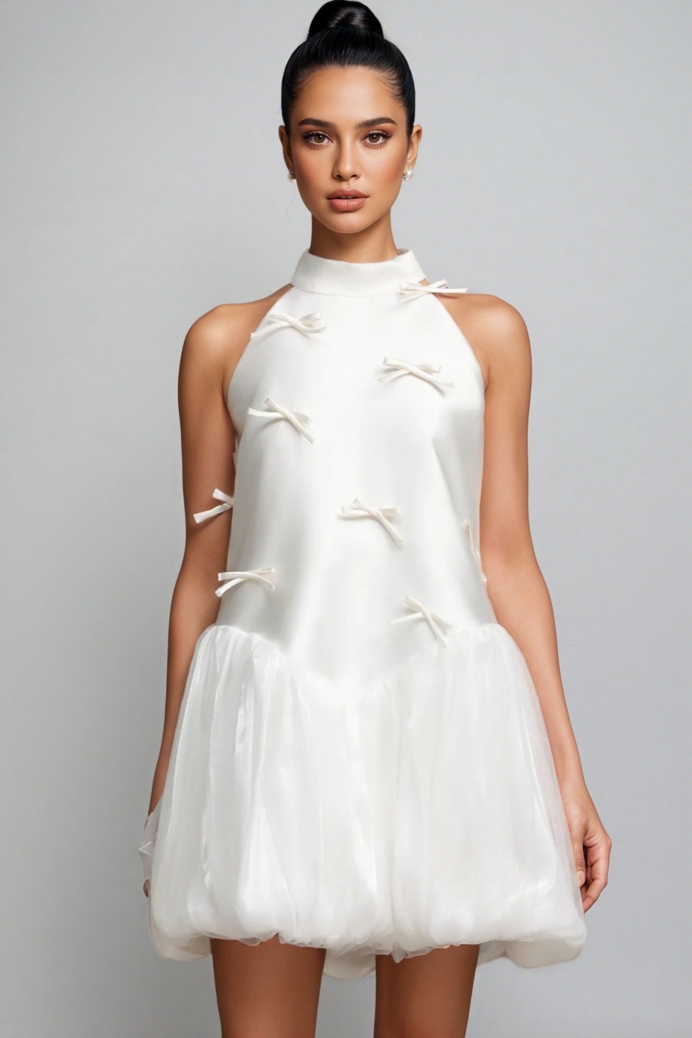 Sequoya Strapless Satin Sleeveless Mini Dress - View 3