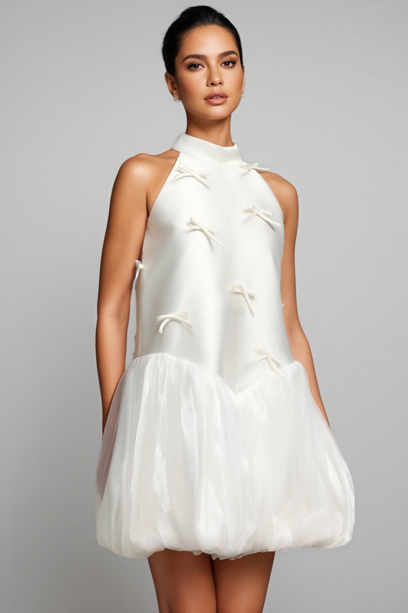 Sequoya Strapless Satin Sleeveless Mini Dress - View 4