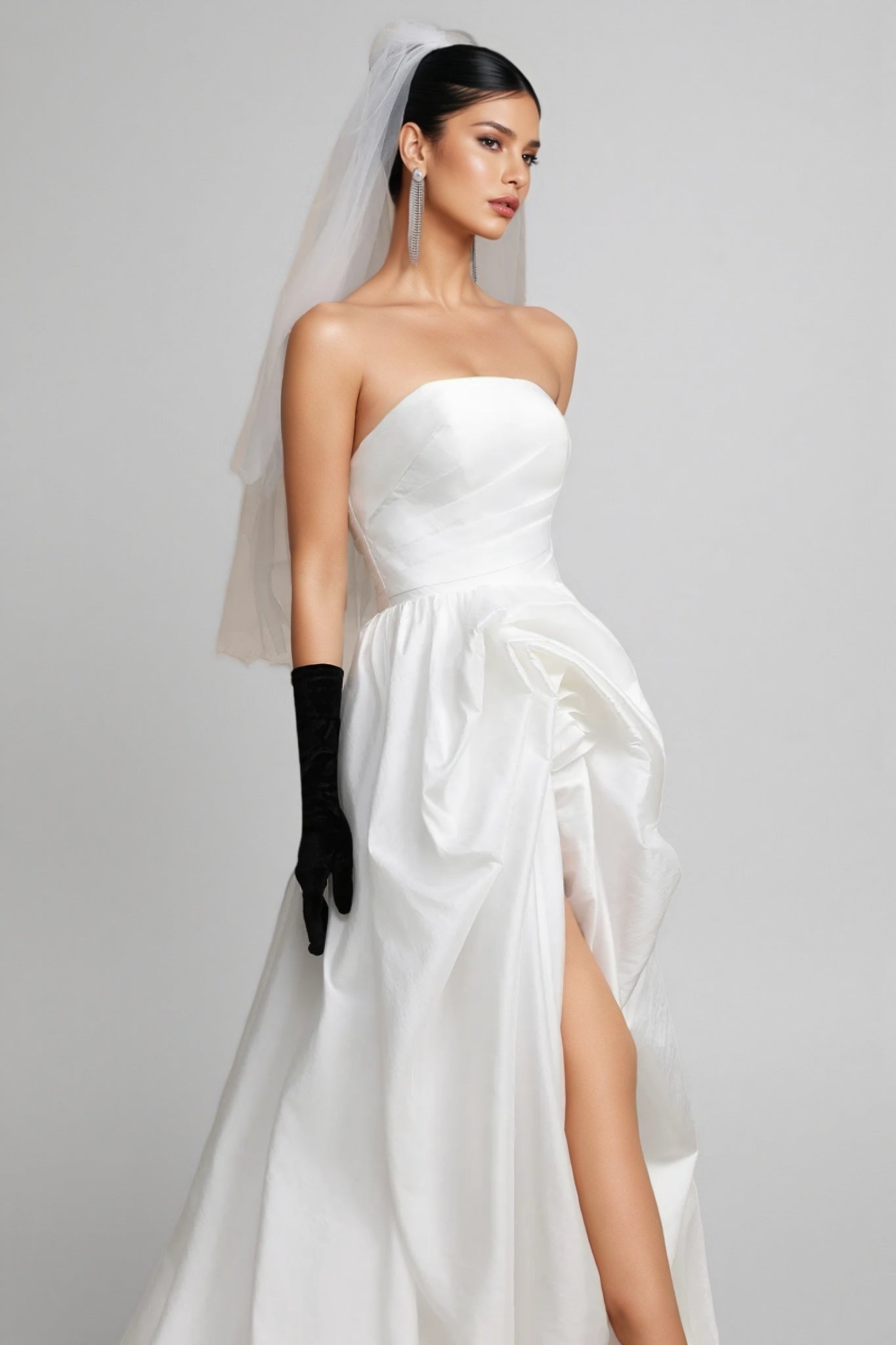 Lexi White Strapless Wedding Maxi Dress - View 3