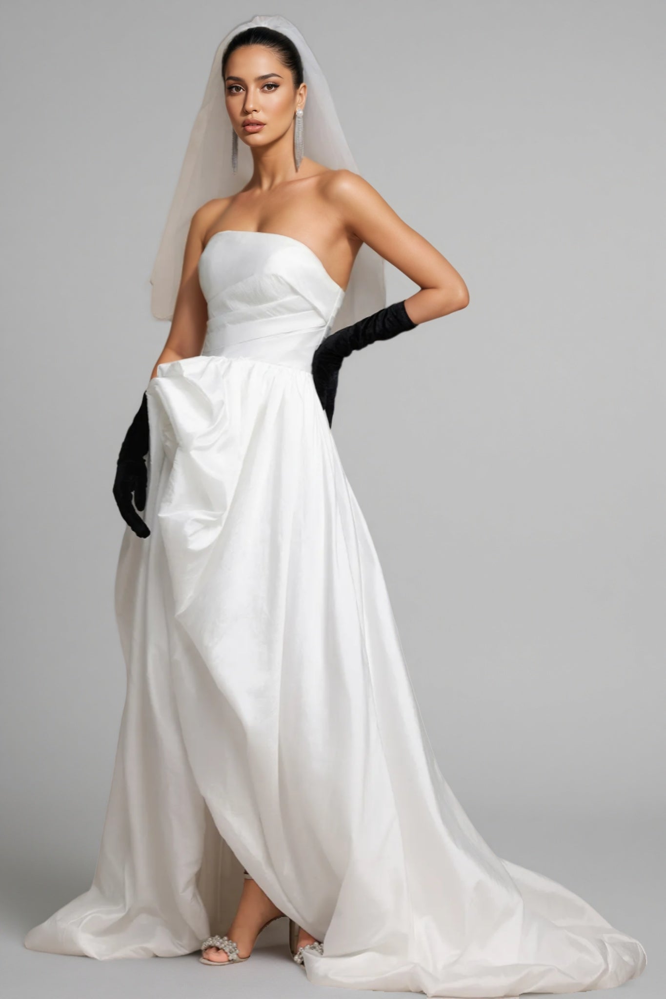 Lexi White Strapless Wedding Maxi Dress - View 2