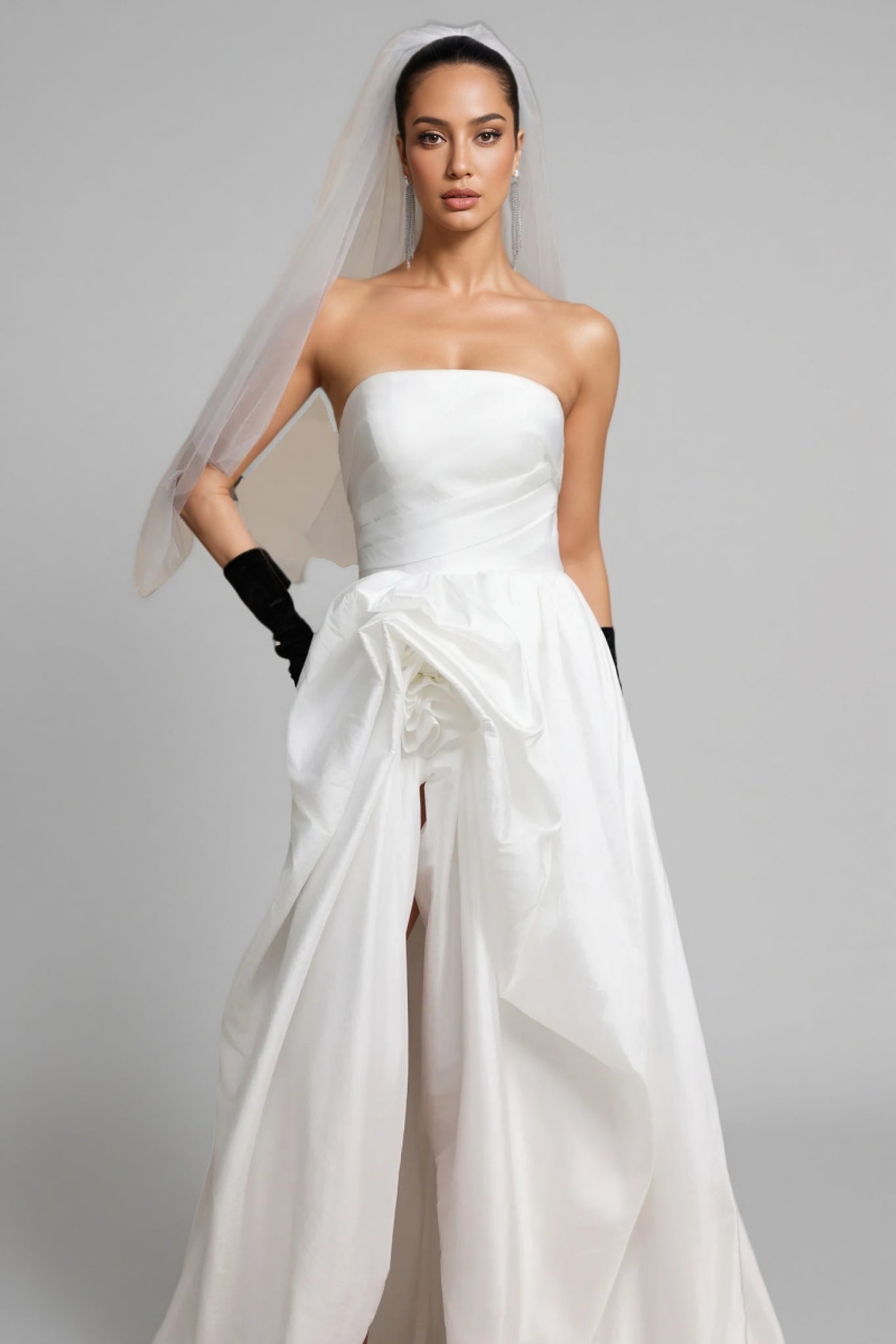 Lexi White Strapless Wedding Maxi Dress - View 4