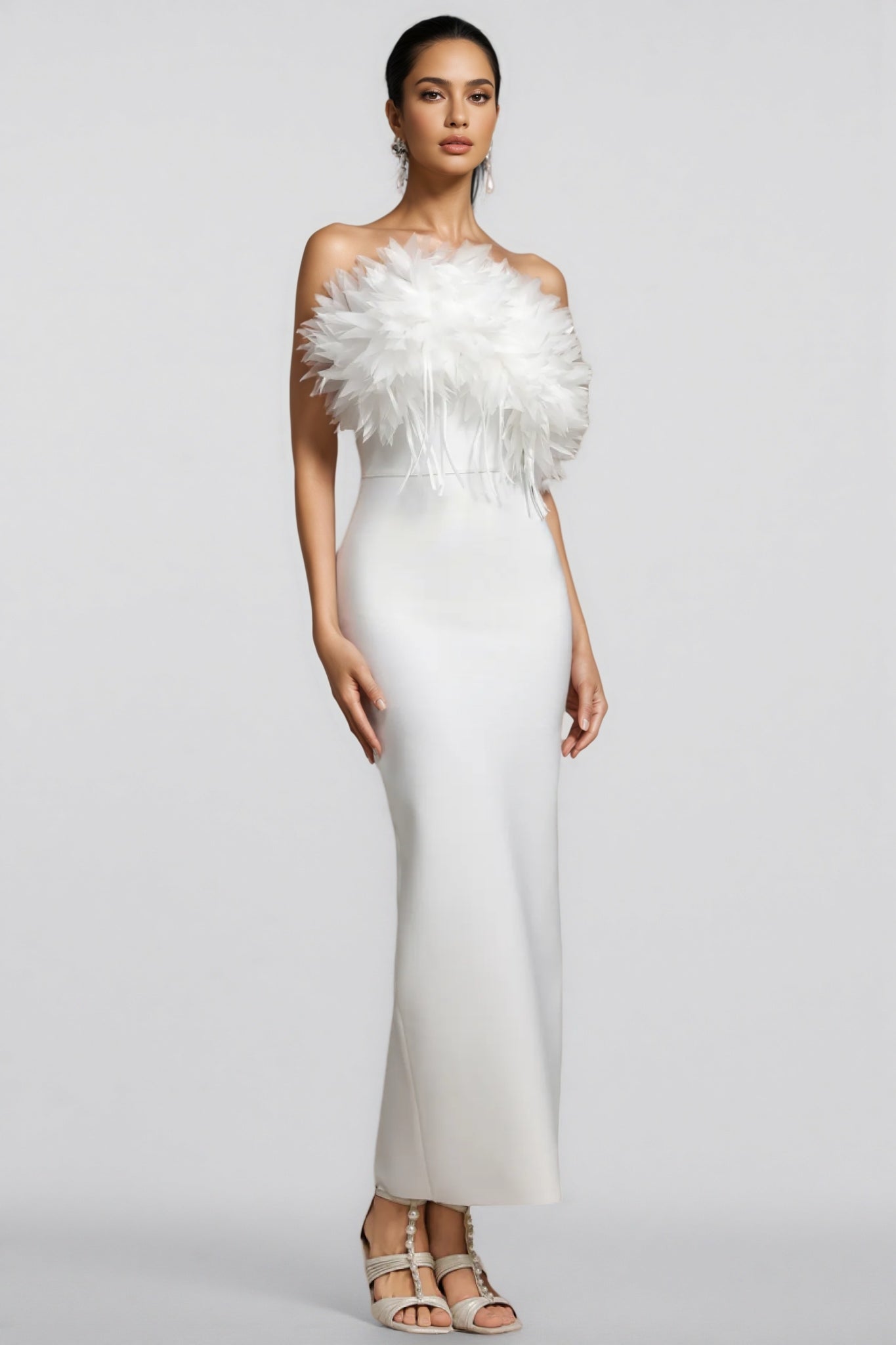Vali Flowers Tassels Bandage Maxi Dress