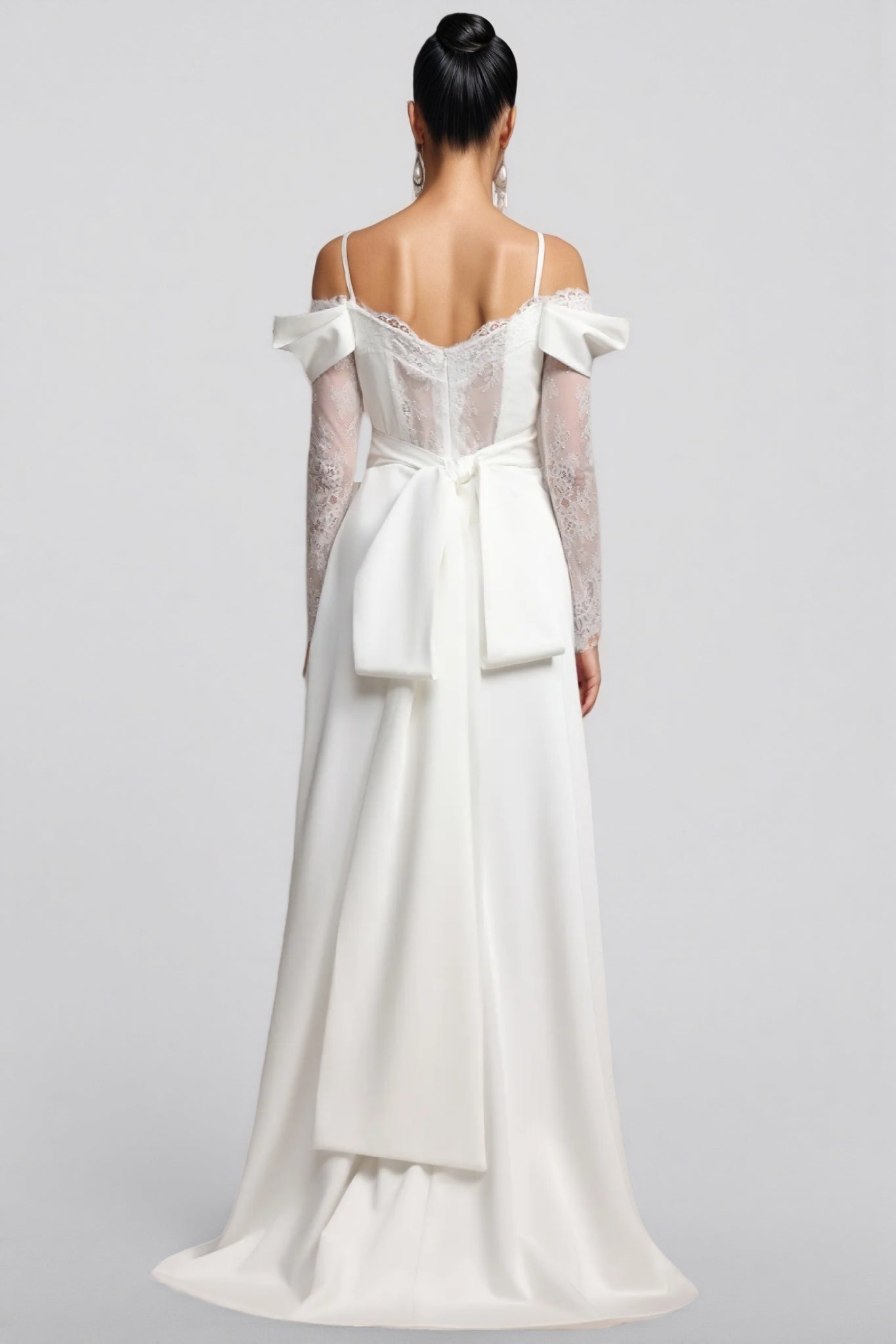 Verdad Off-The-Shoulder Lace Slit Maxi Dress - View 3