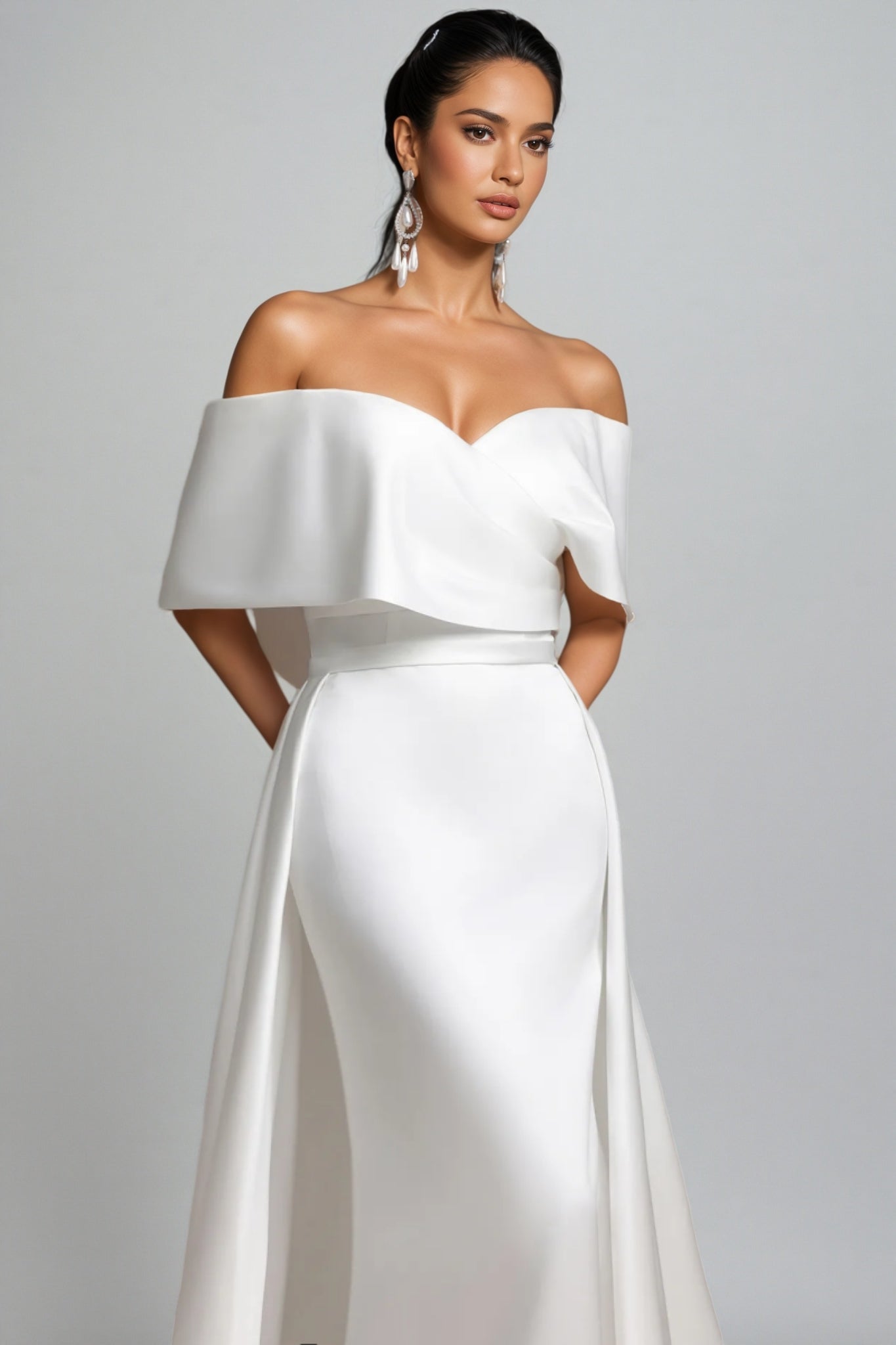 Euen Off Shoulder Fish Tail Wedding Maxi Dress - View 2