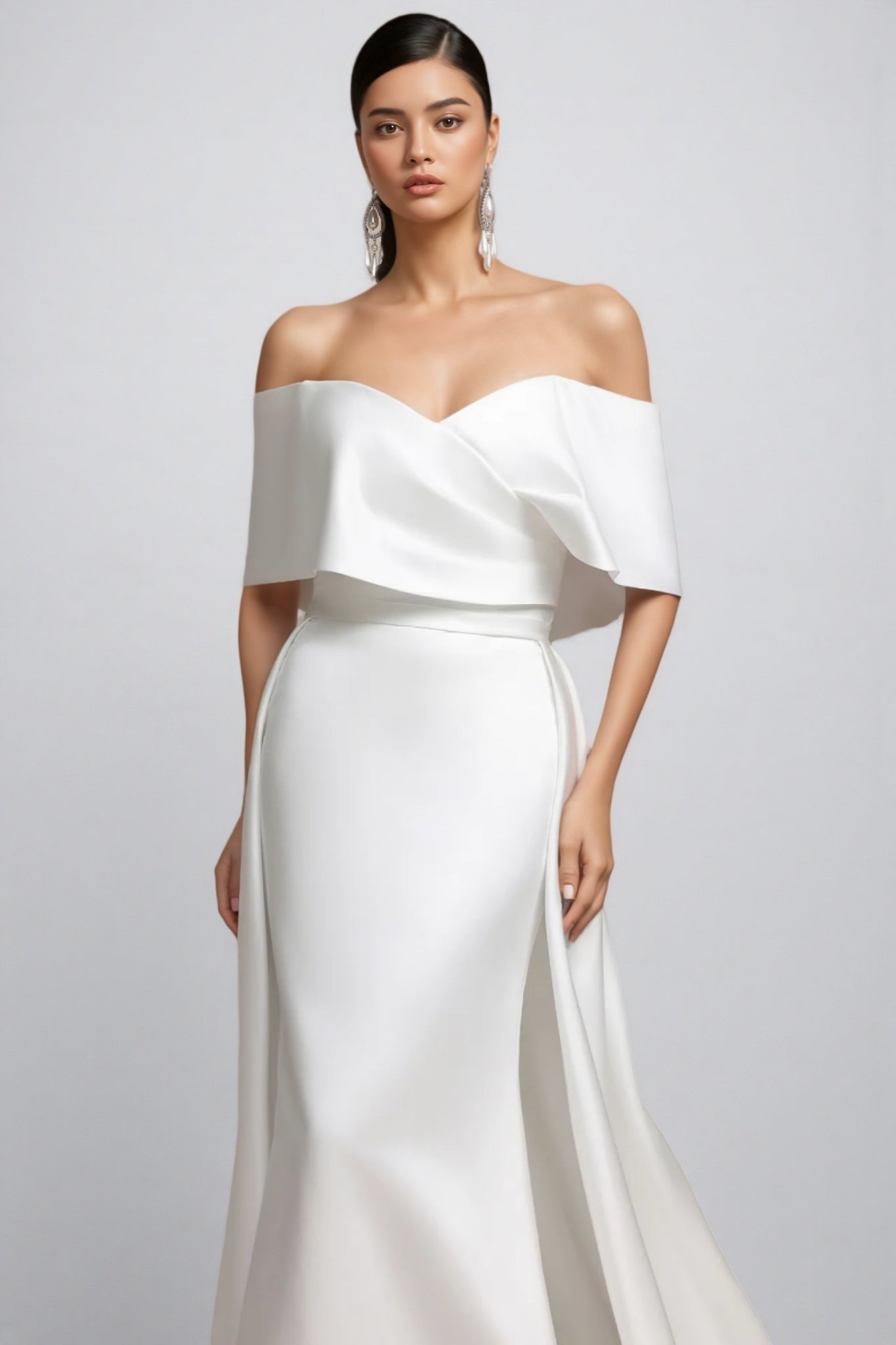 Euen Off Shoulder Fish Tail Wedding Maxi Dress - View 4