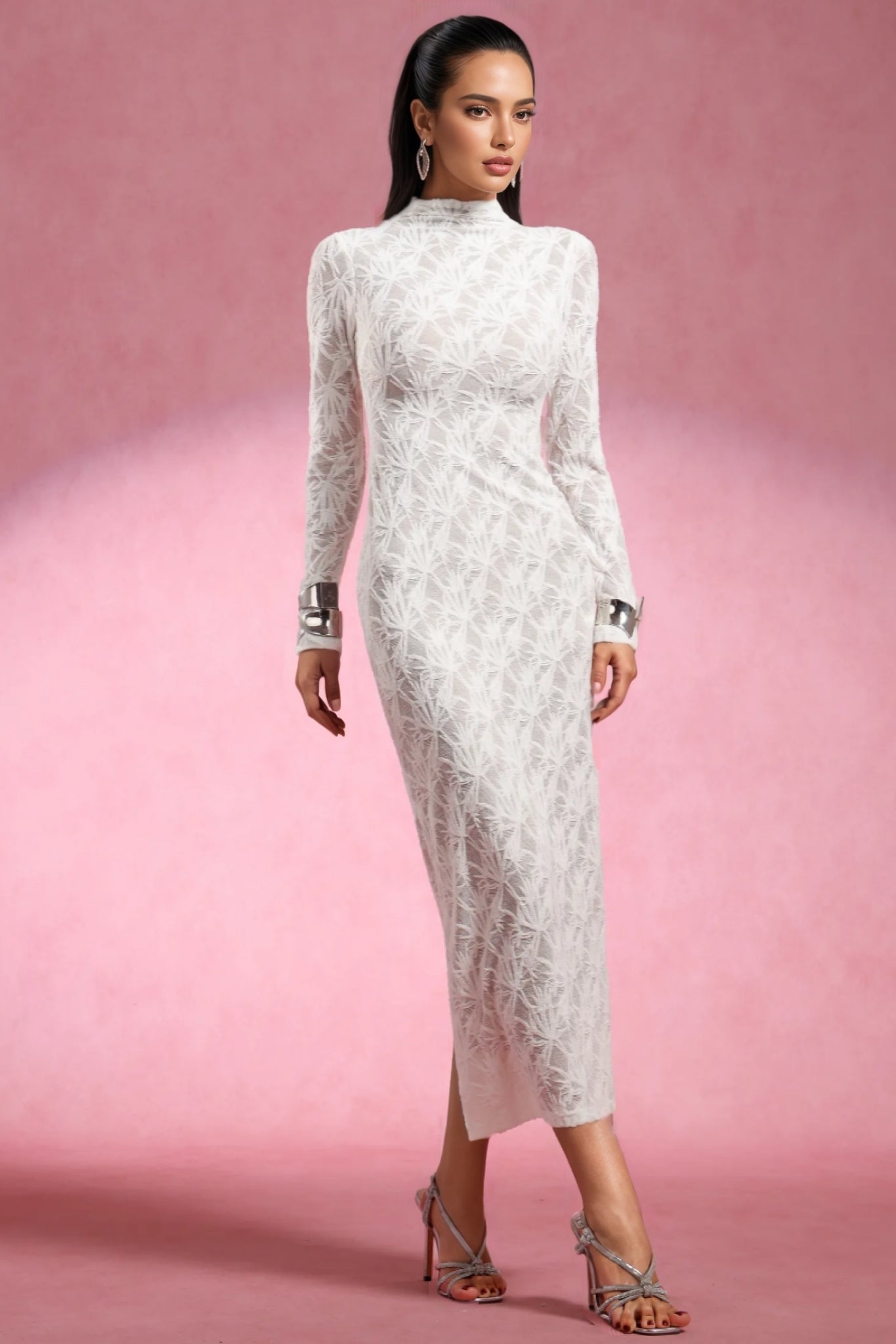 Riala Long Sleeves Lace Maxi Dress - View 2