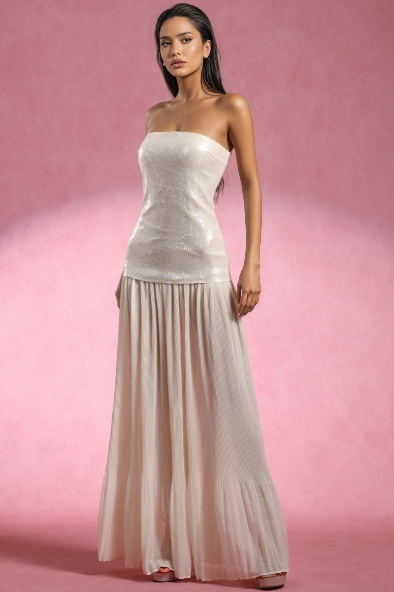 Eyola Sleeveless Sequin Maxi Dress - View 2