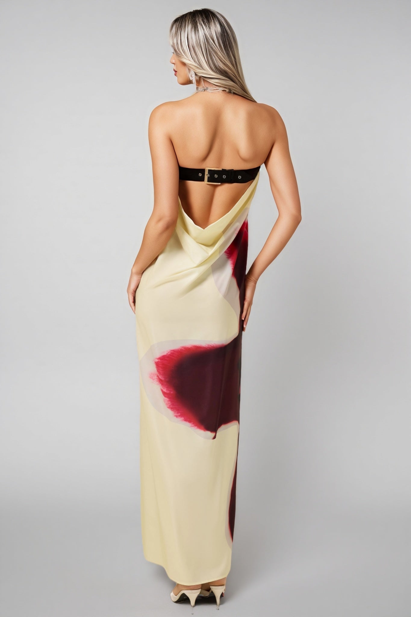 Patric Floral Satin Off-Shoulder Maxi Dress - View 5