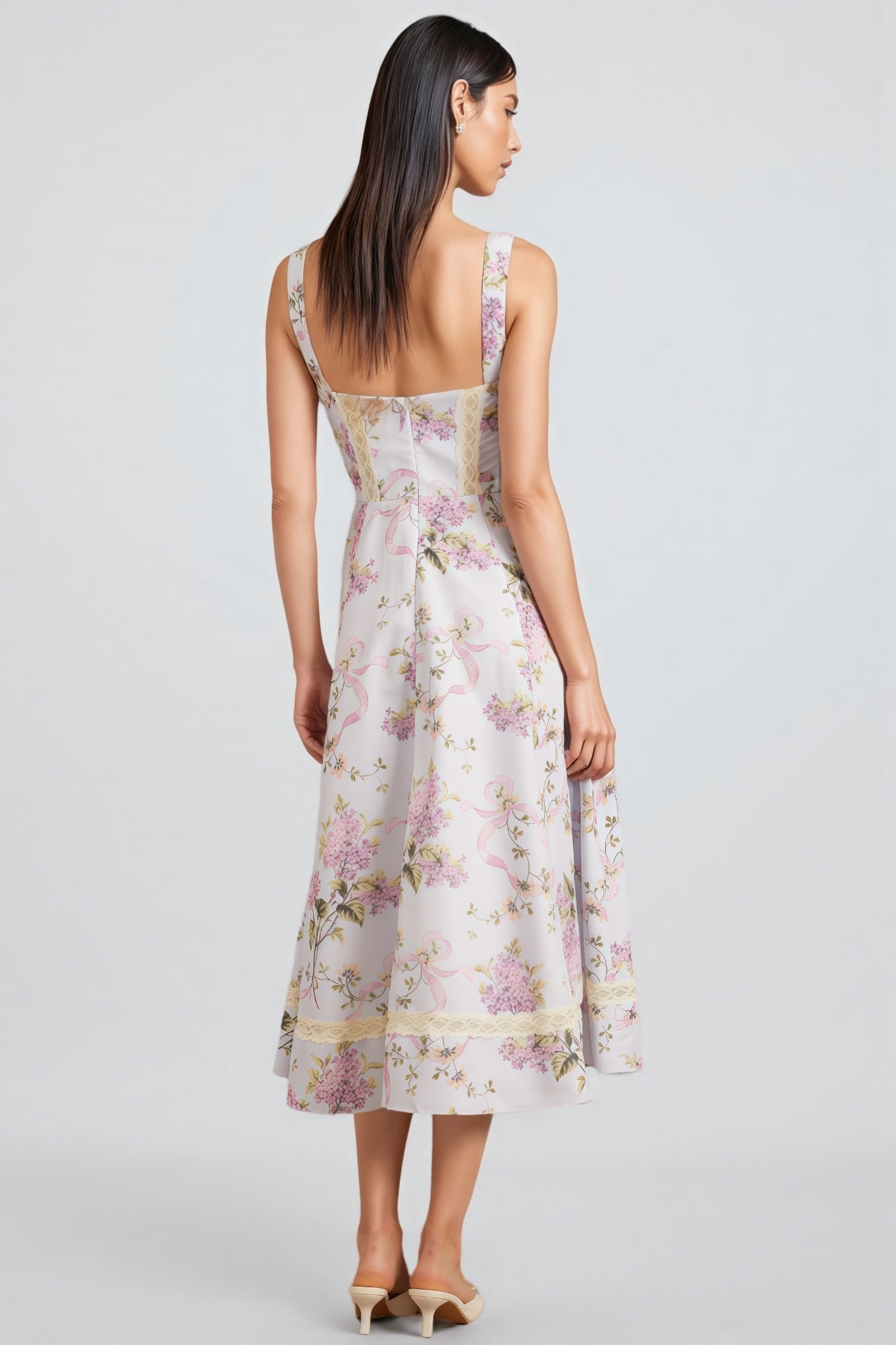 Zarlt Lace Up Backless Midi Dress - View 6