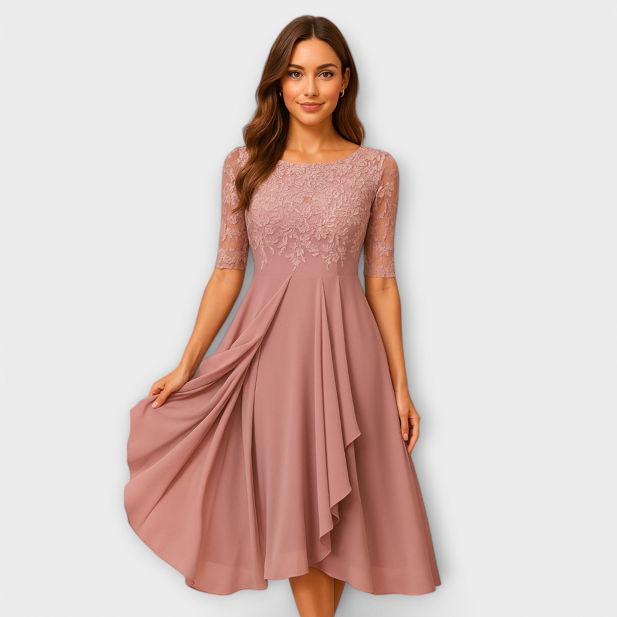 Esmée | Stylish Midi Dress Pink