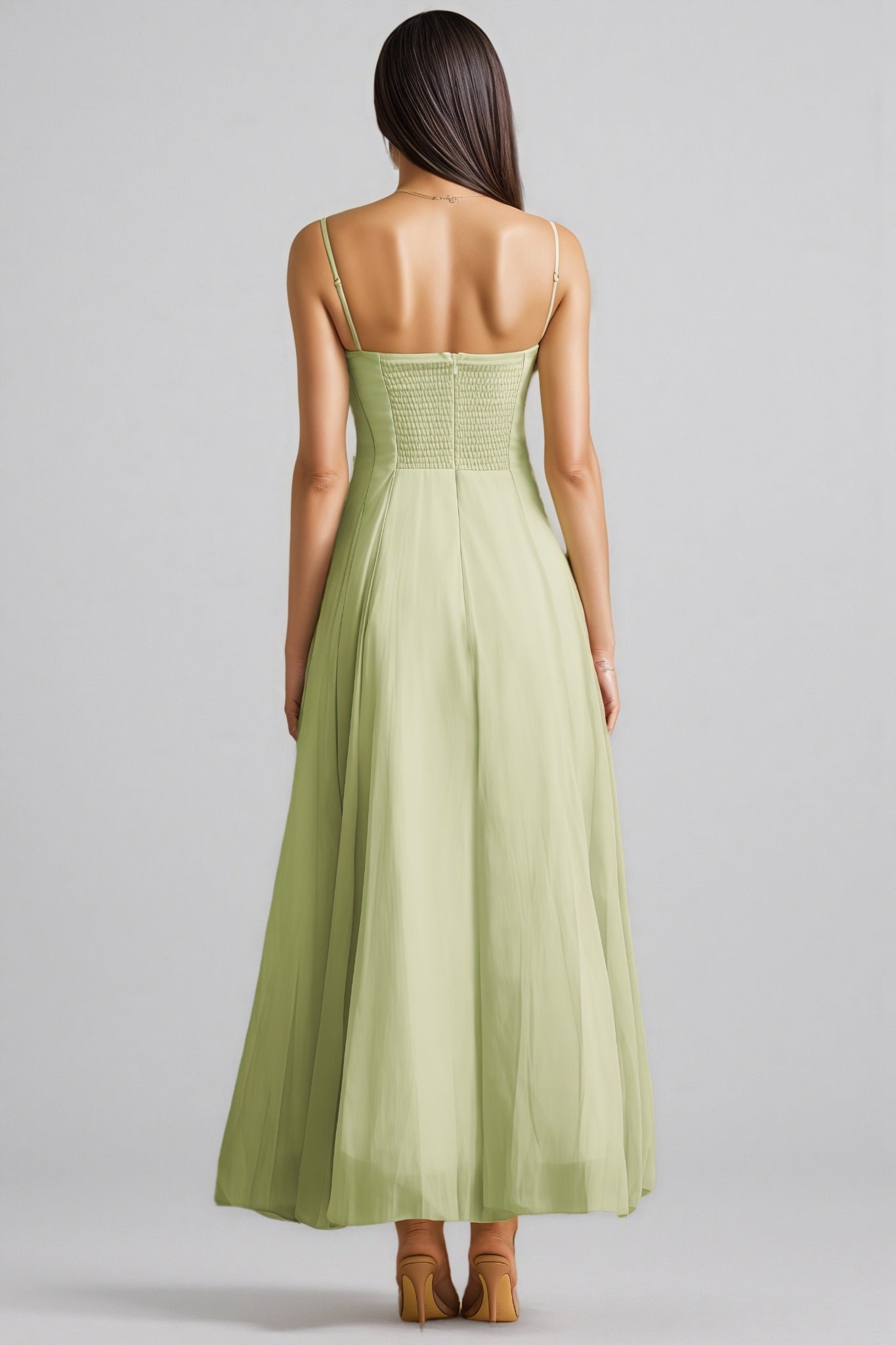 Martina Ruffled Trim Corset Bodice Maxi Dress - View 7