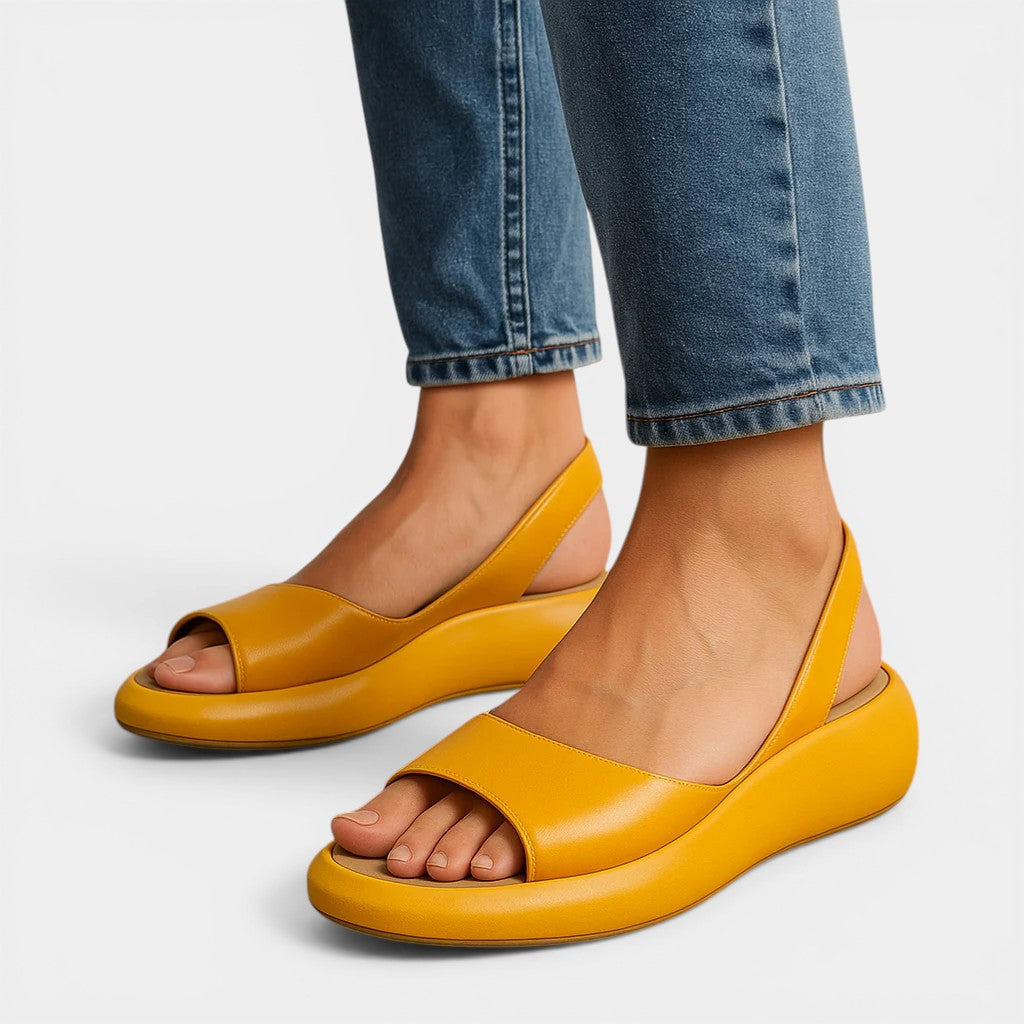 Open Toe Slingback Platform Wedge Sandals