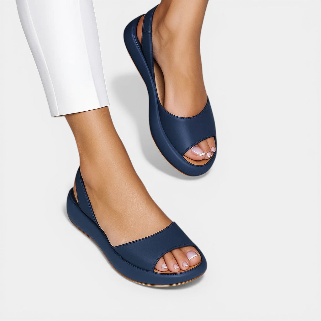 Open Toe Slingback Platform Wedge Sandals