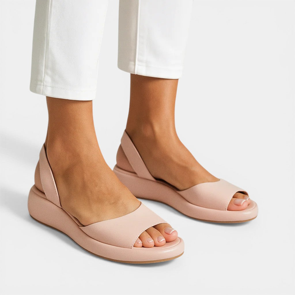 Open Toe Slingback Platform Wedge Sandals