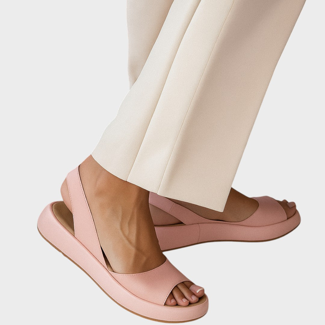 Peep Toe Slingback Flatform Wedge Sandals