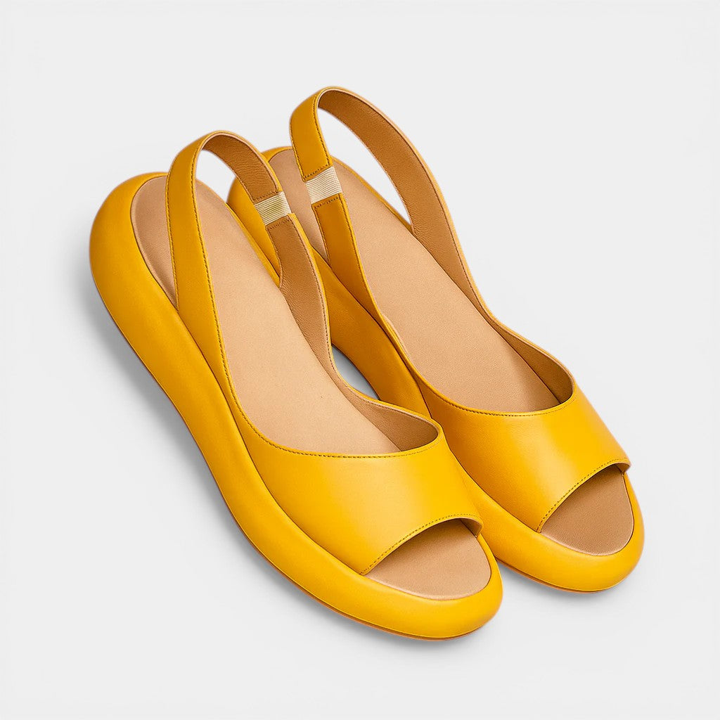 Open Toe Slingback Platform Wedge Sandals