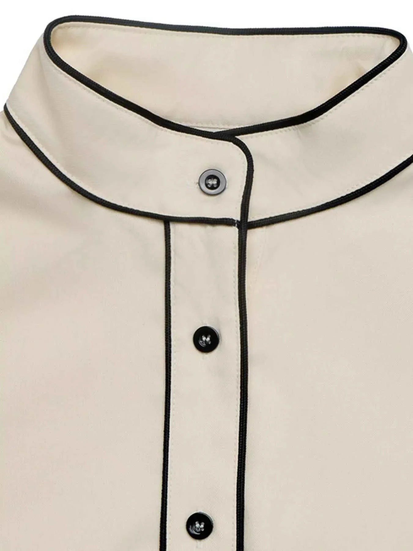 Contrast Trim Long Sleeve Shirt