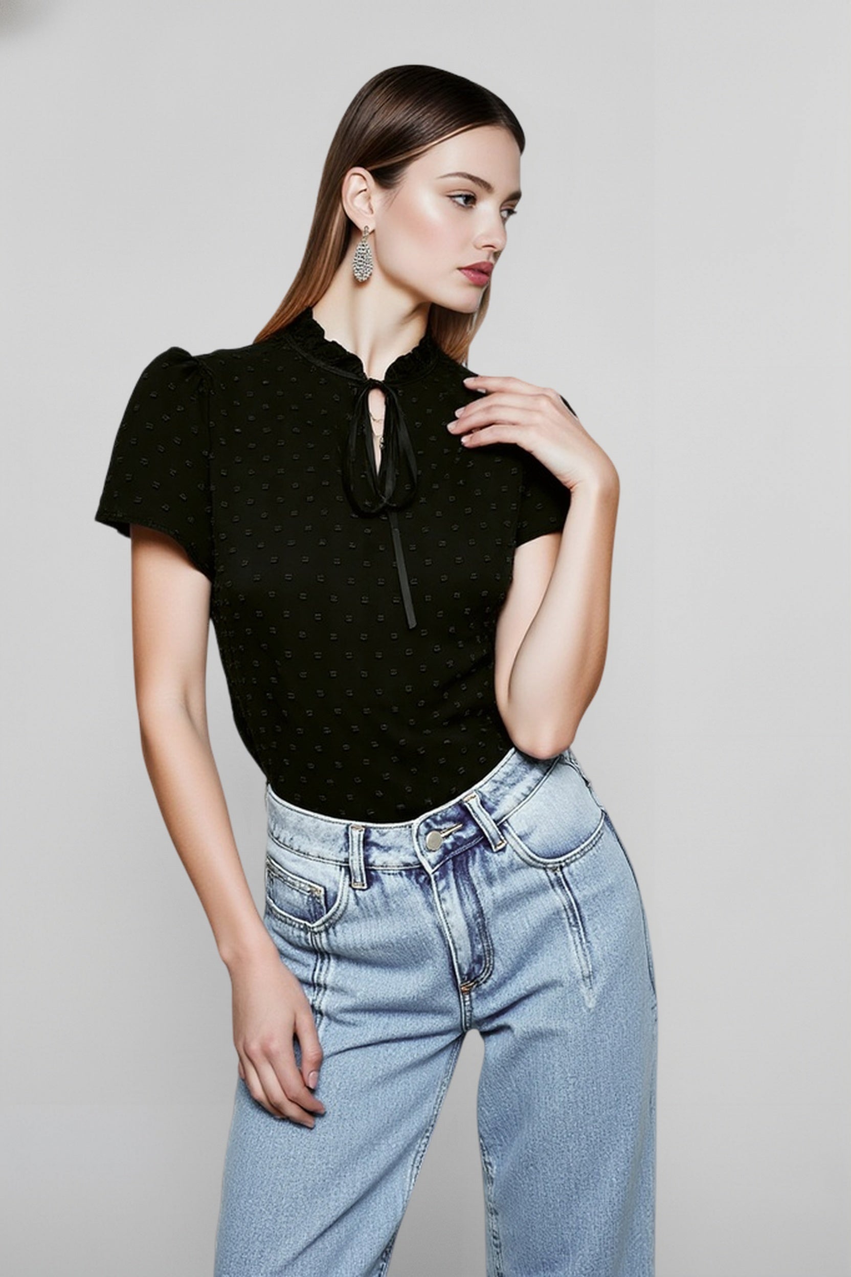 Office Bow Tie Collar Blouse