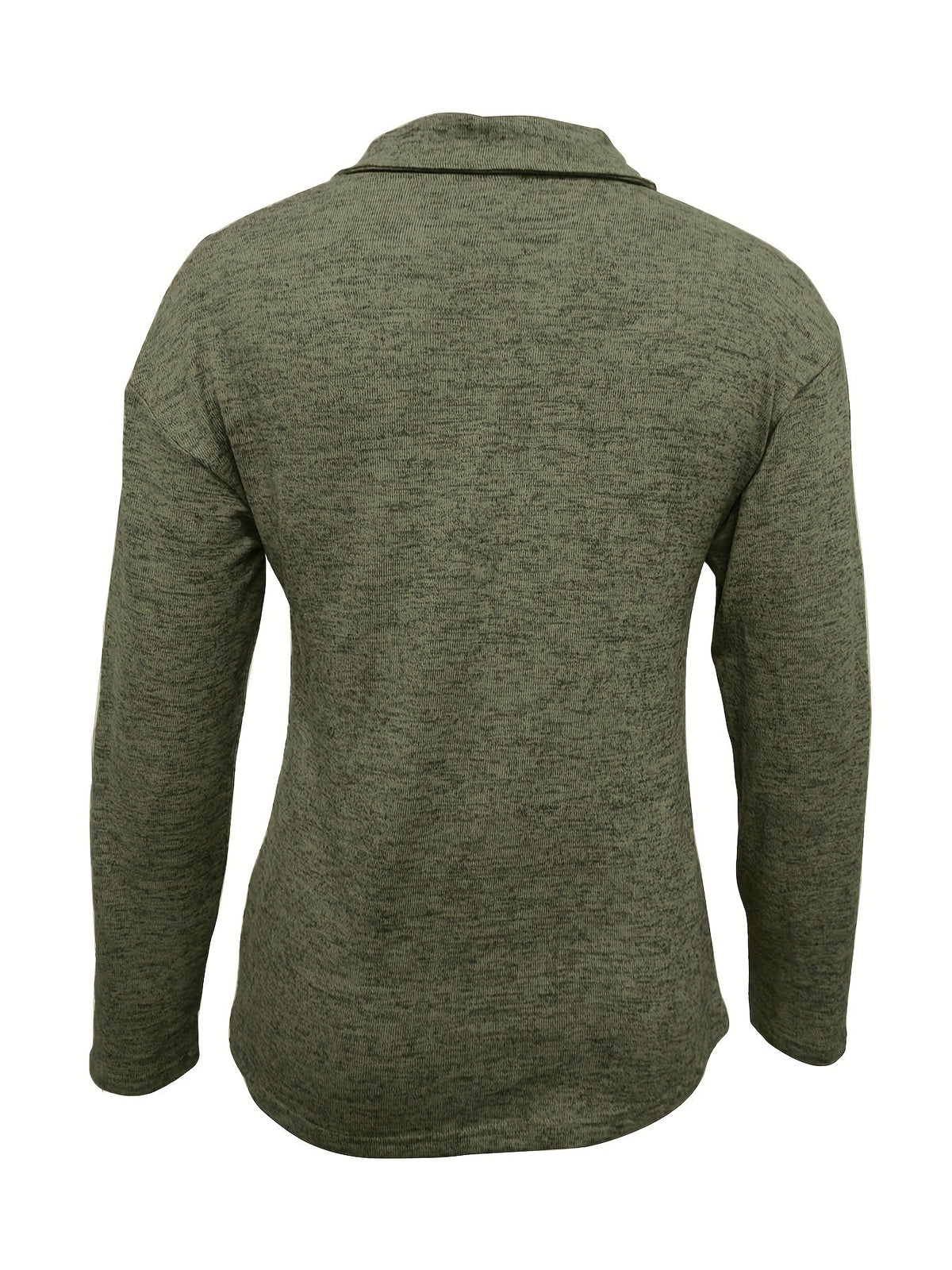 Quarter Zip Collared Long Sleeve Pullover Sweatshirt