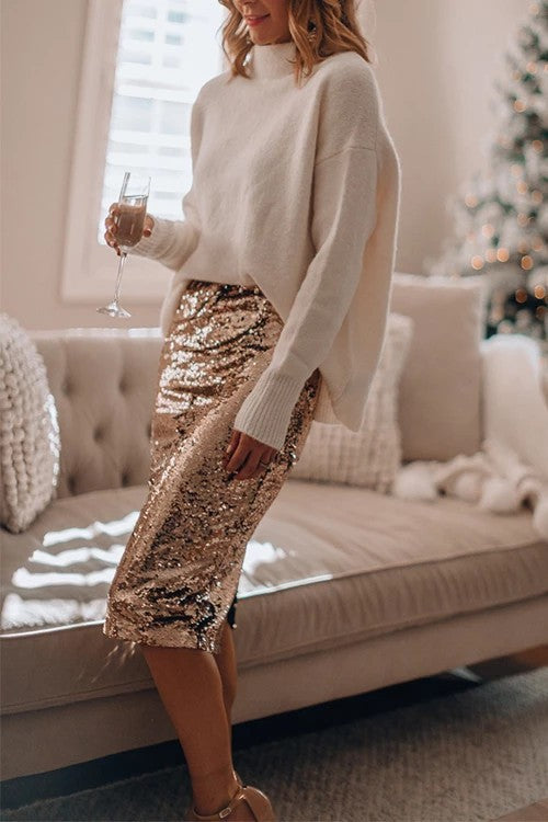 Sequin Pencil Skirt