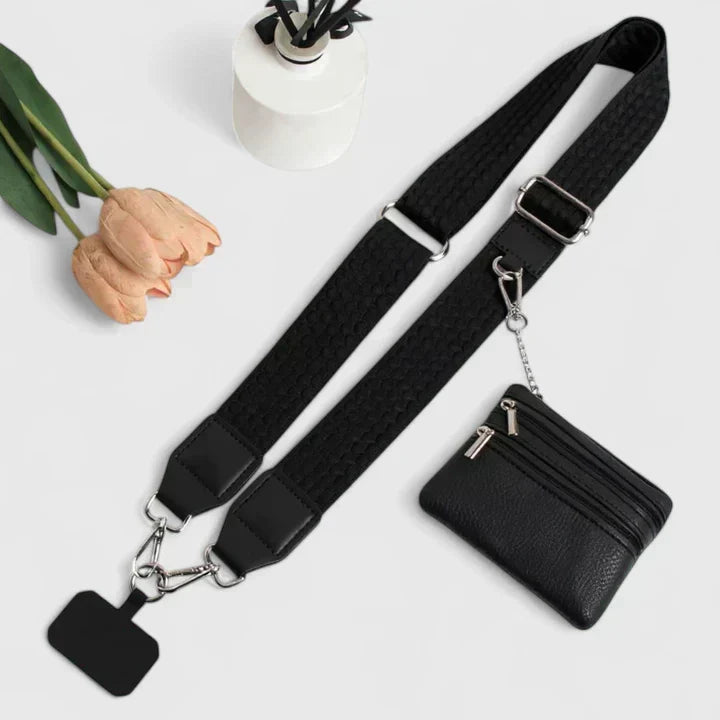 Adjustable Crossbody Phone Strap with Card Pouch