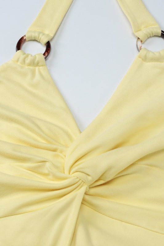 Halter Edition Twist CutOut Maxi Party Dress