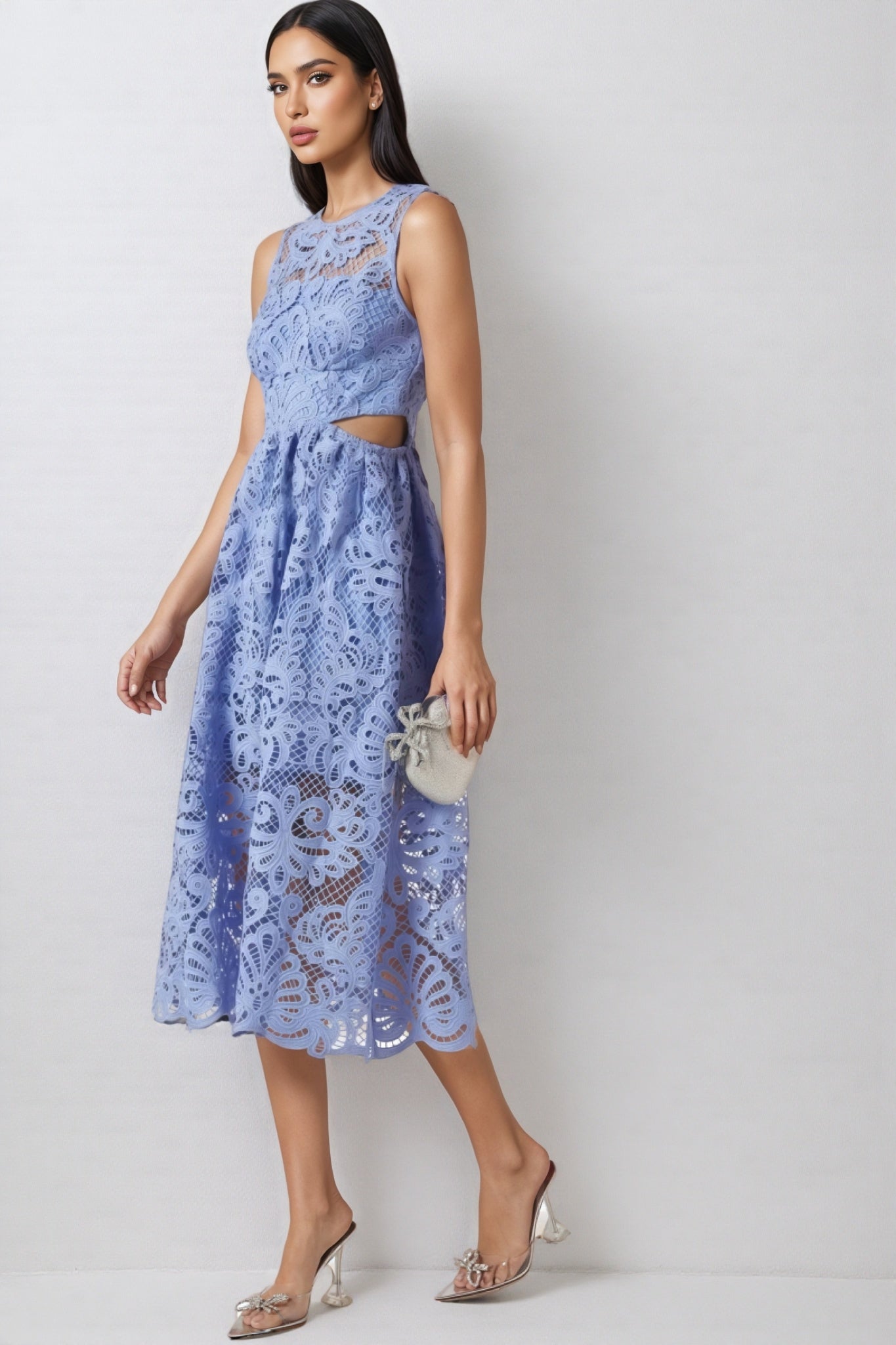 Martscn Cut-out Lace Midi Dress - View 2