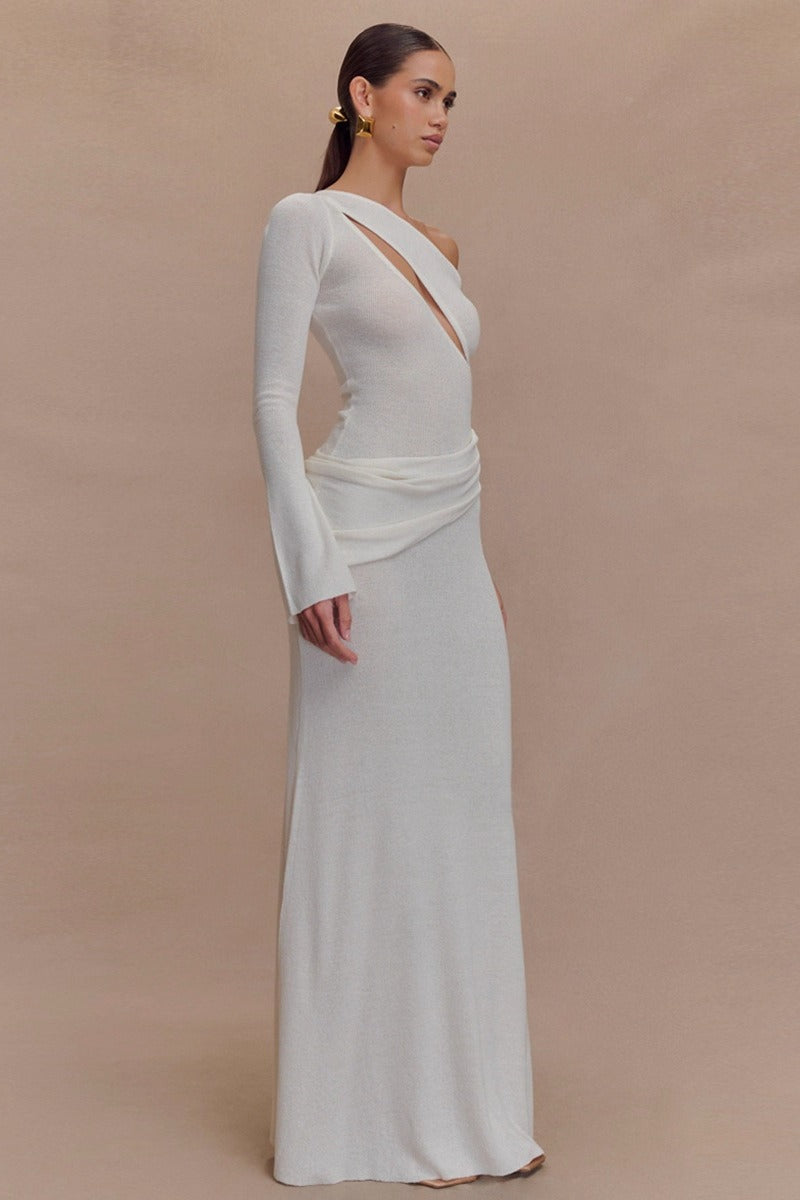 Cutout One Sleeve Maxi Dress