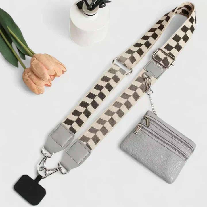 Adjustable Crossbody Phone Strap with Card Pouch