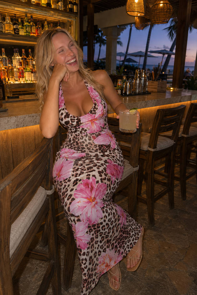 Halter-Neck Floral Dress