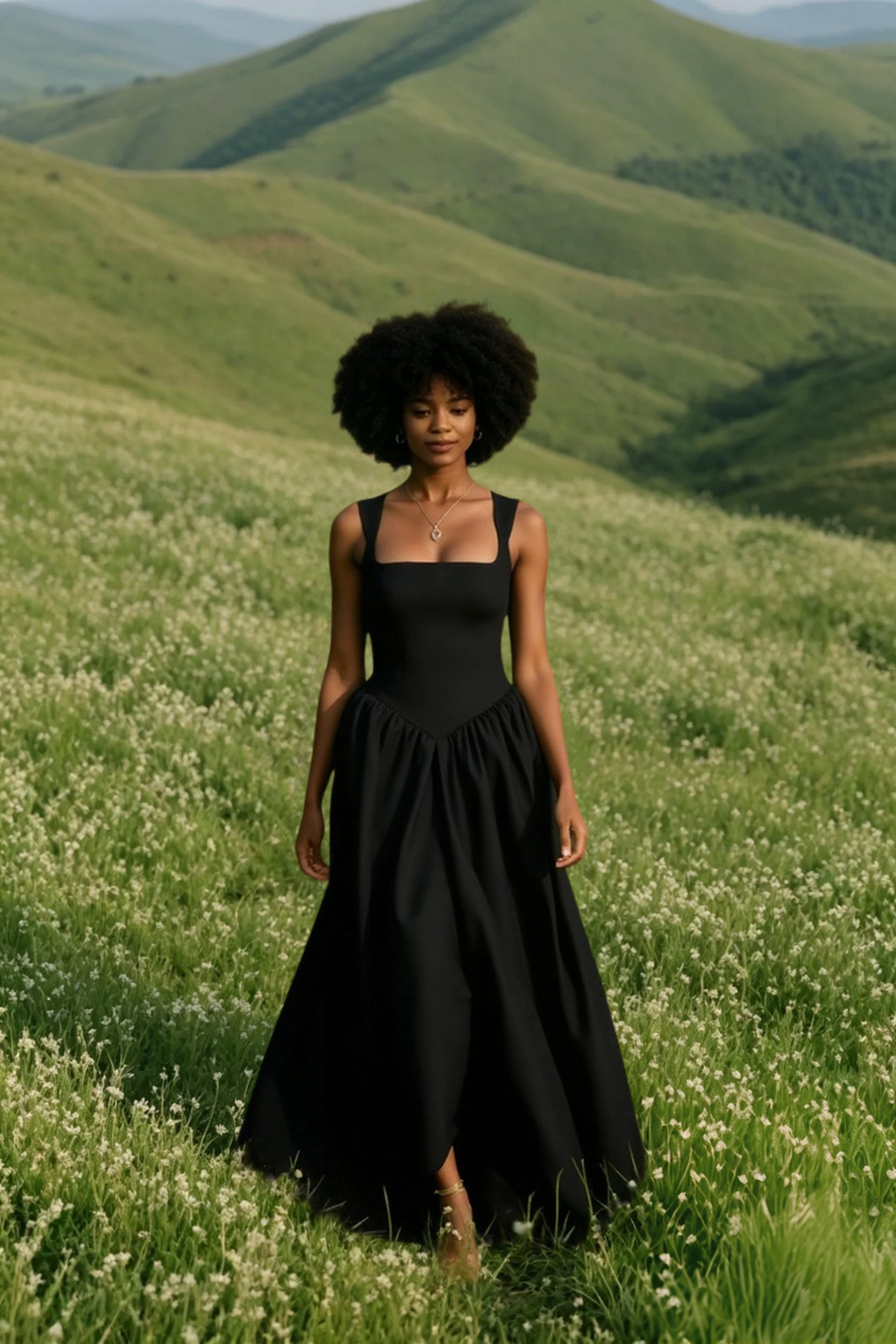 A Line Slip Prom Dress
