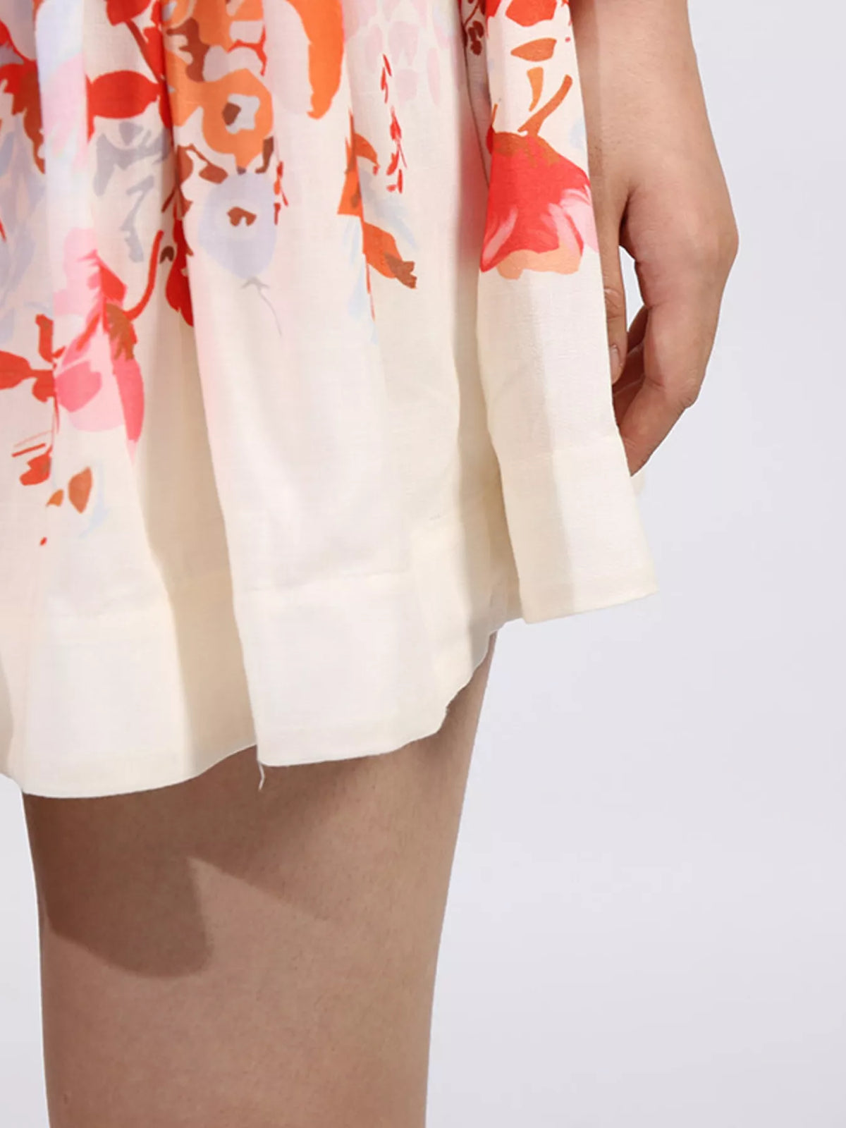 Floral Print Scoop Neck Sleeveless Drop Waist Fit and Flare Mini Dress 9