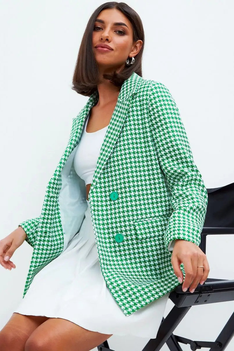 Tweed Houndstooth Blazer