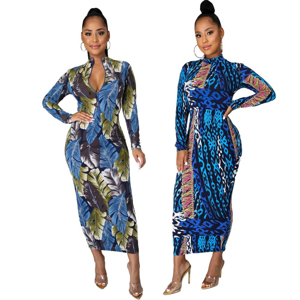 Positive Negative Wearable New Print Fashion Women Wear Dress
