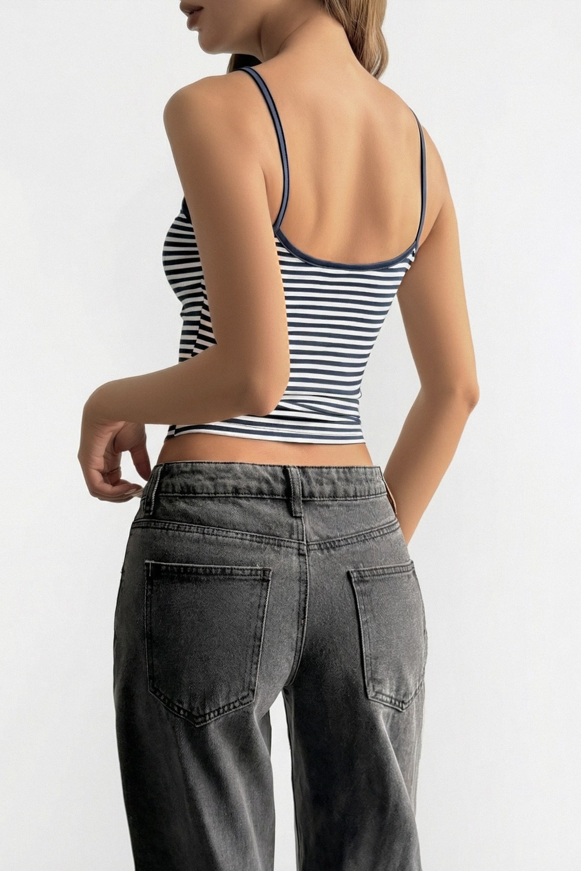 Striped Ribbed Basic Cami Top