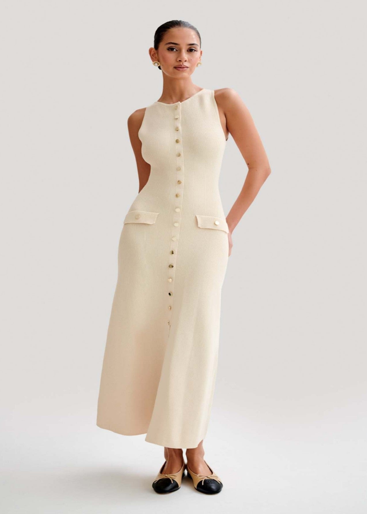 Valeria Contrast Trim Midi Dress