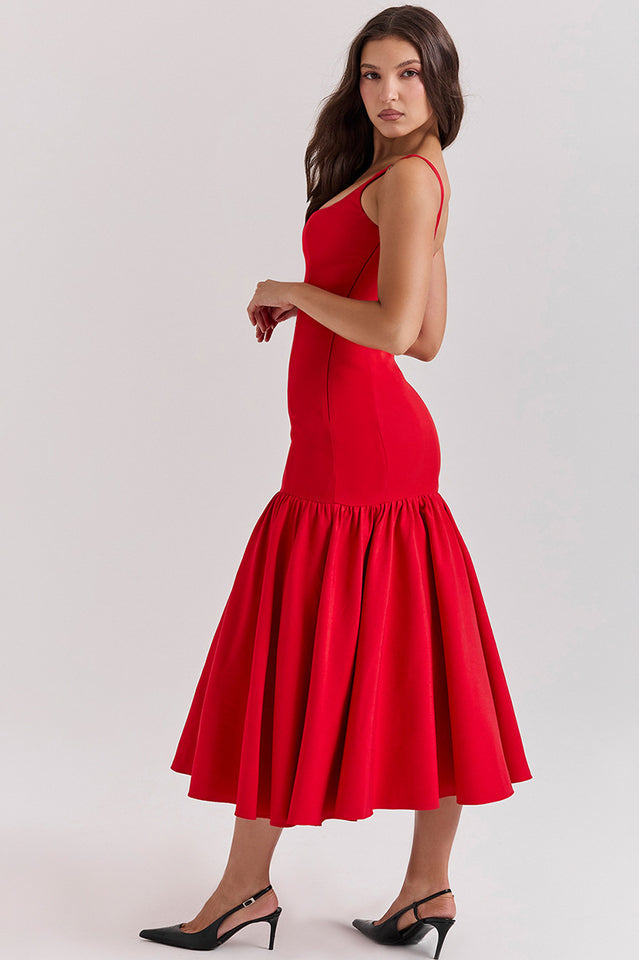 Dropped Amore Waist Midi Dress