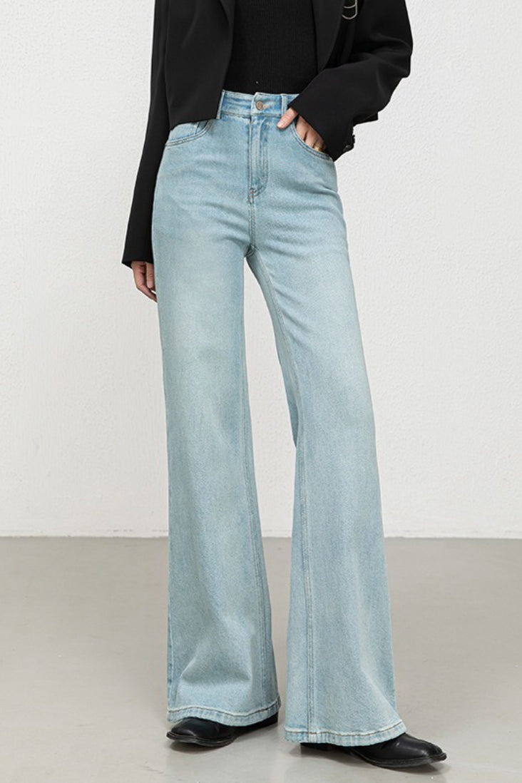High-Waist Straight-Leg Denim Jeans
