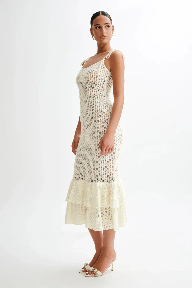 Rouge Valencia - Knitted Fishtail Midi Dress