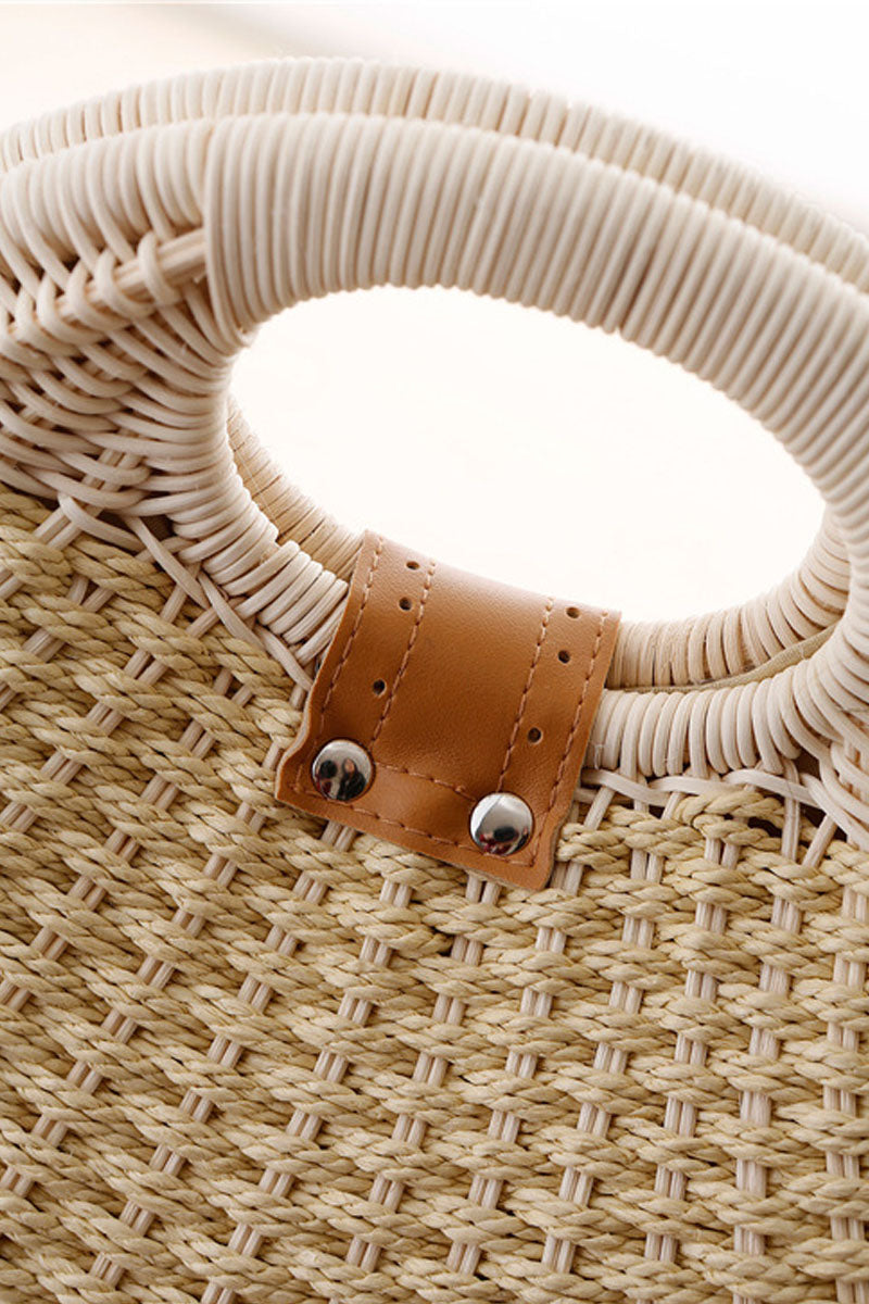 Cute Shell Shape Woven Straw Beach Handbag