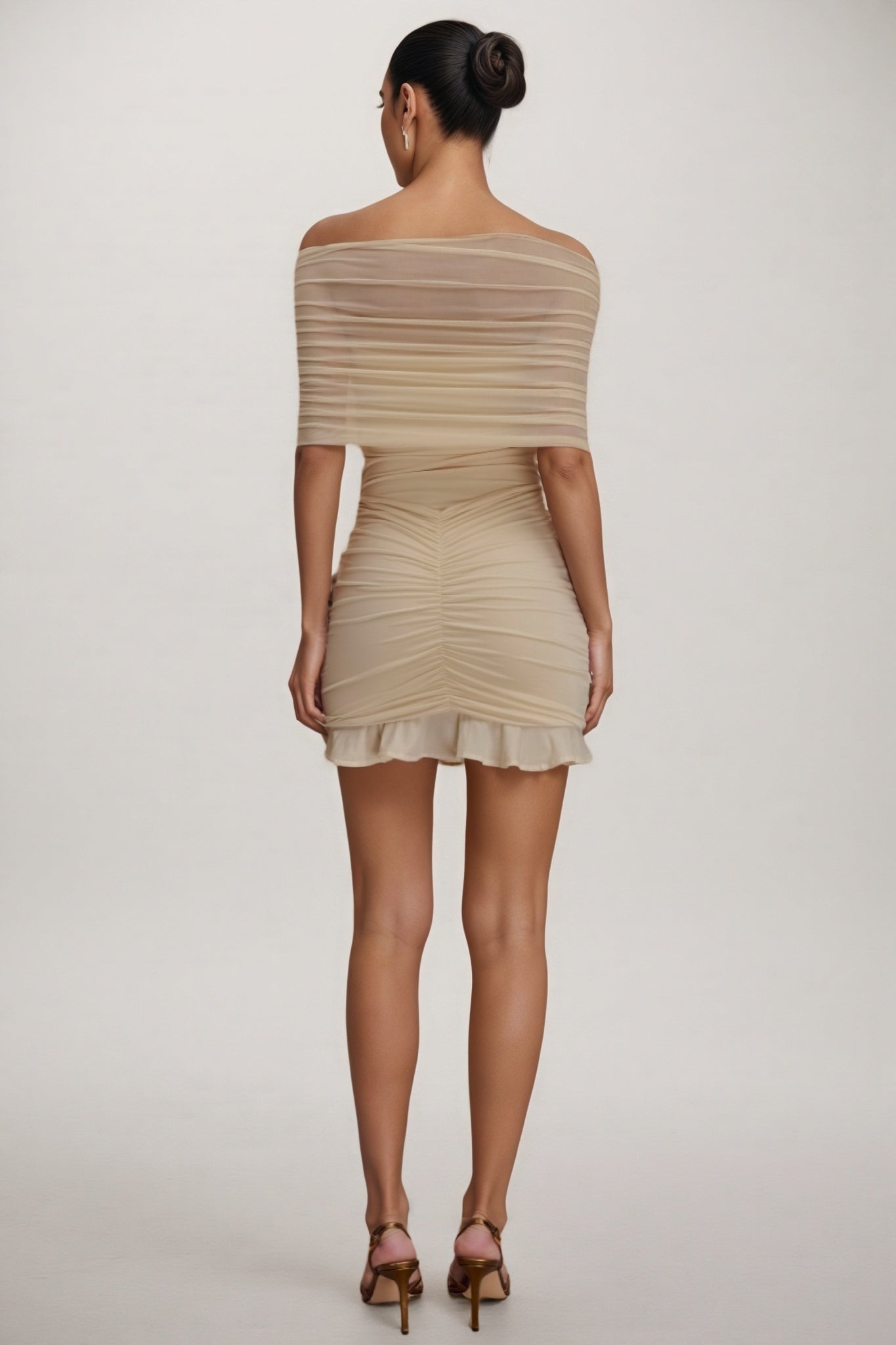 Briadk Slinky Mesh Off Shoulder Mini Dress - View 2