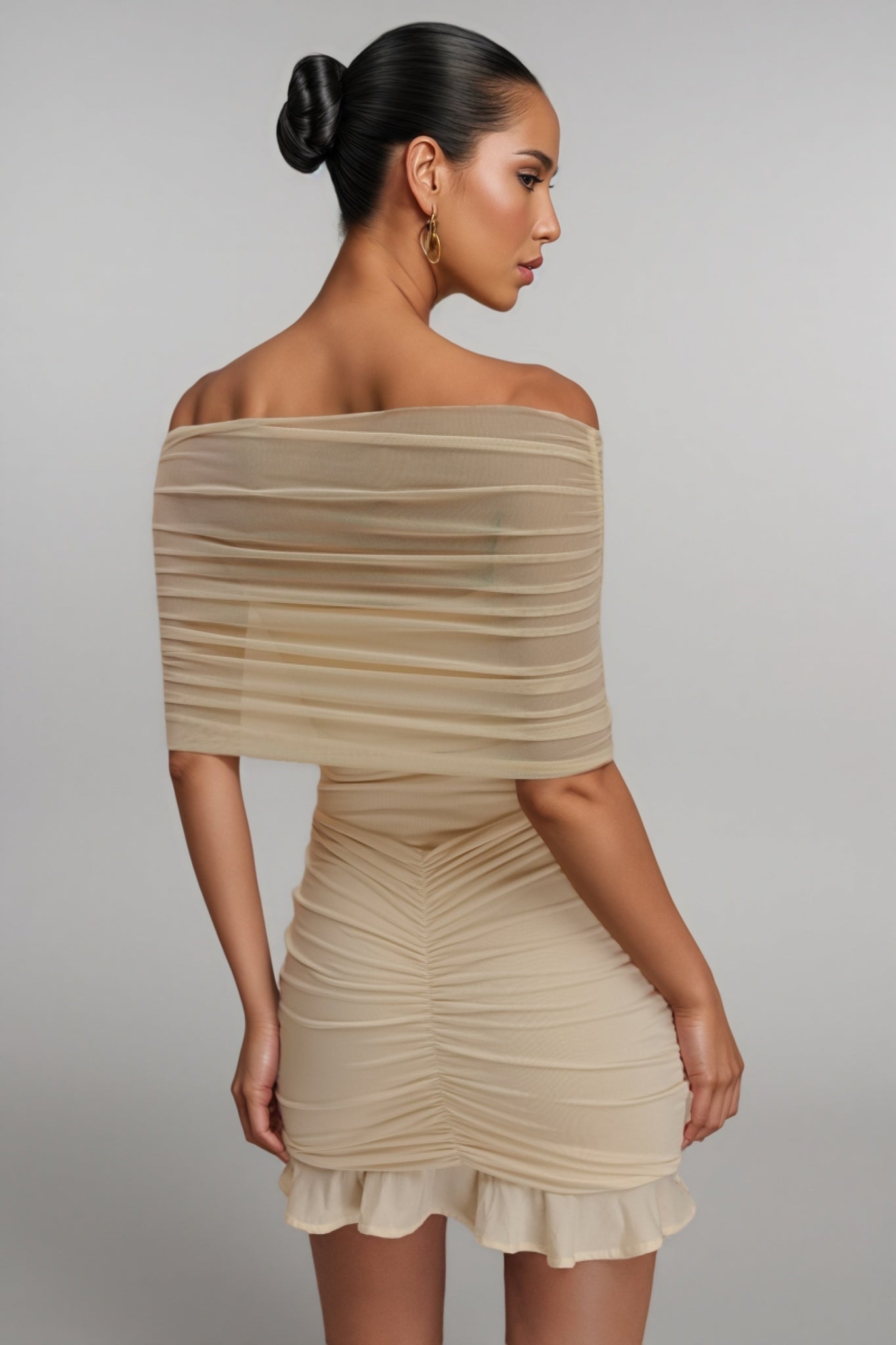 Briadk Slinky Mesh Off Shoulder Mini Dress - View 6